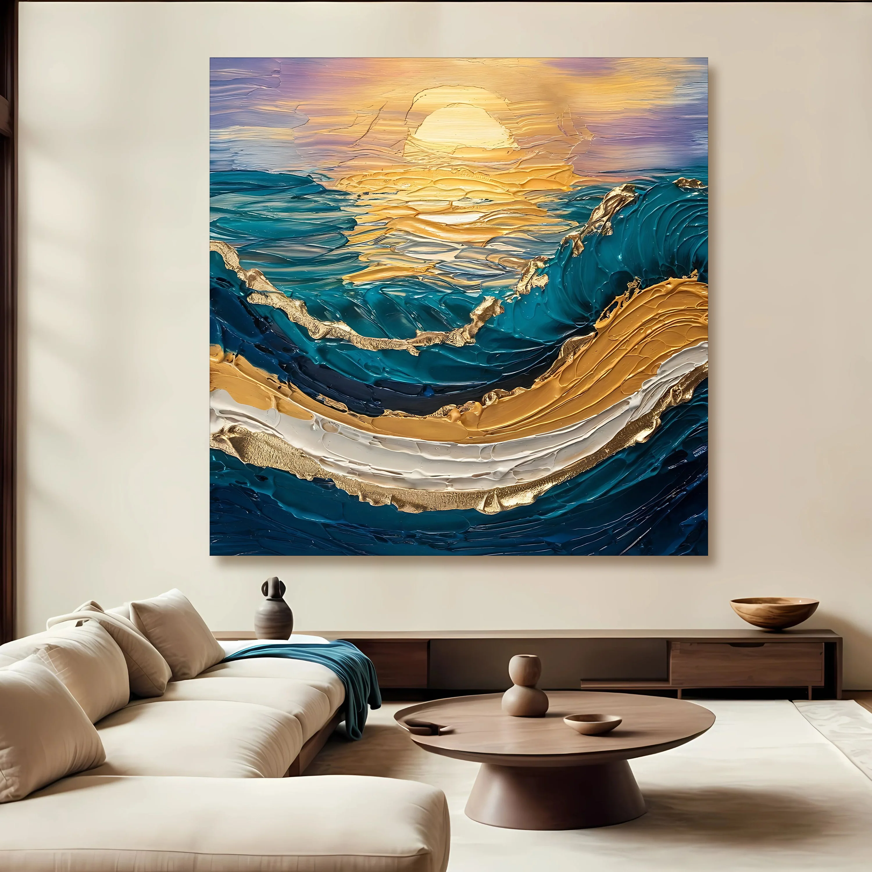 Golden Hour Impasto Wall Art - Image 3