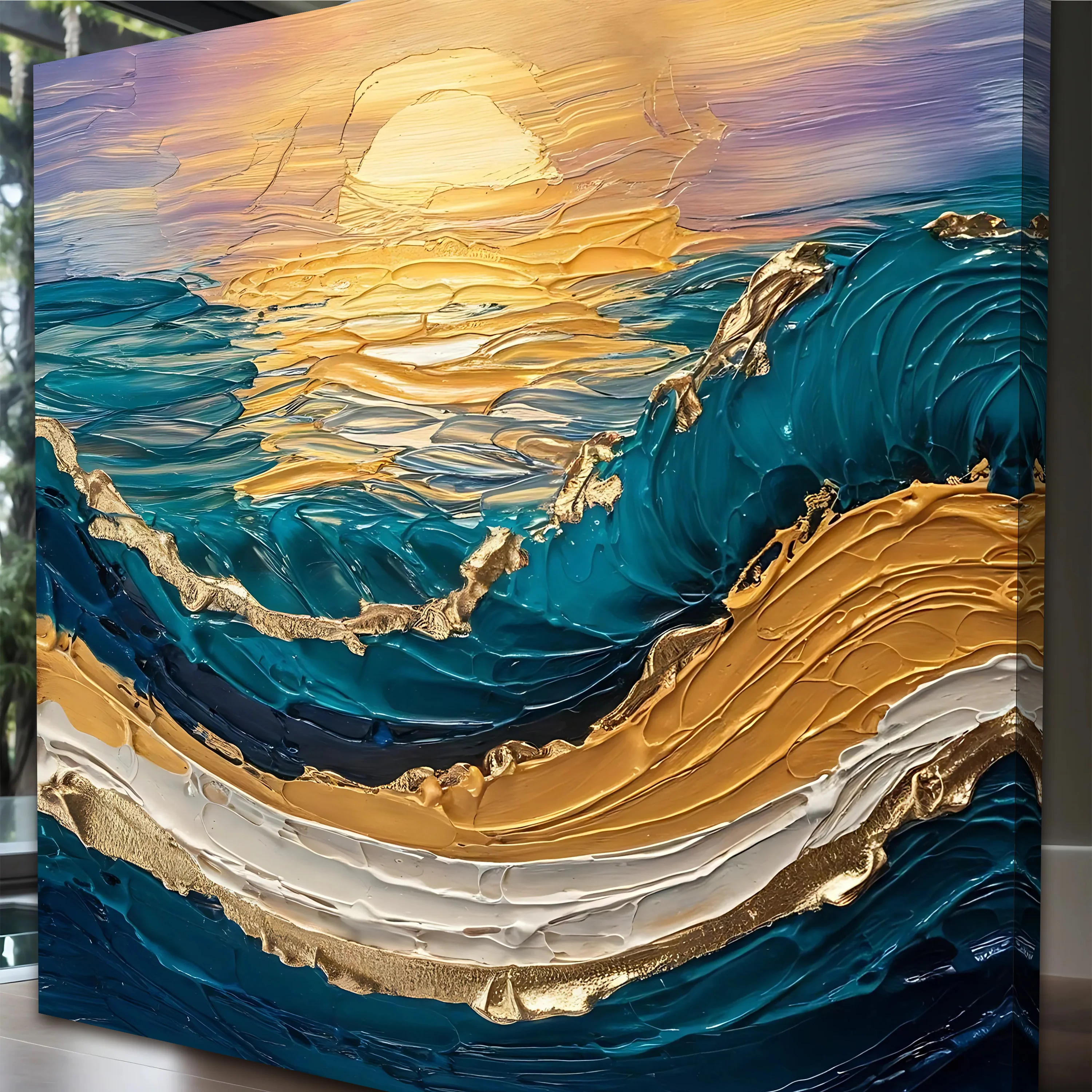 Golden Hour Impasto Wall Art - Image 5