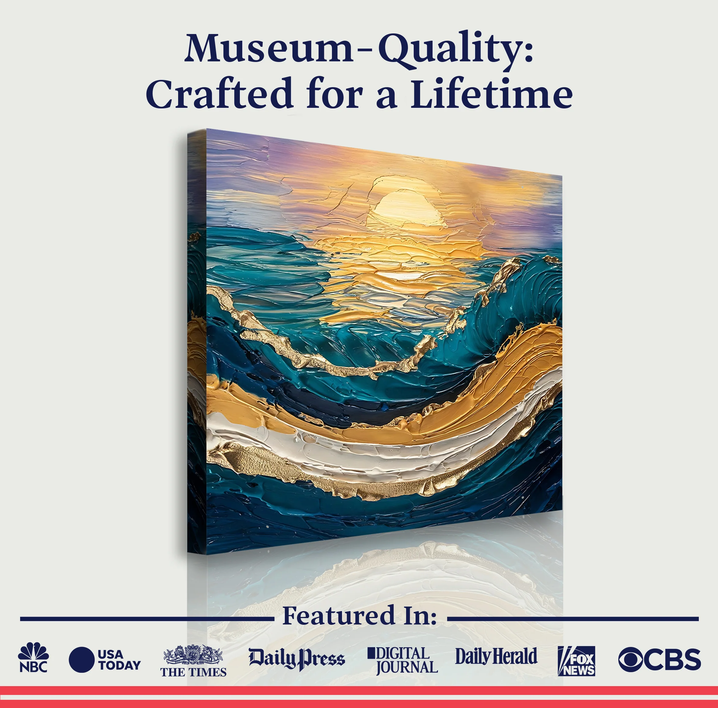 Golden Hour Impasto Wall Art - Image 6