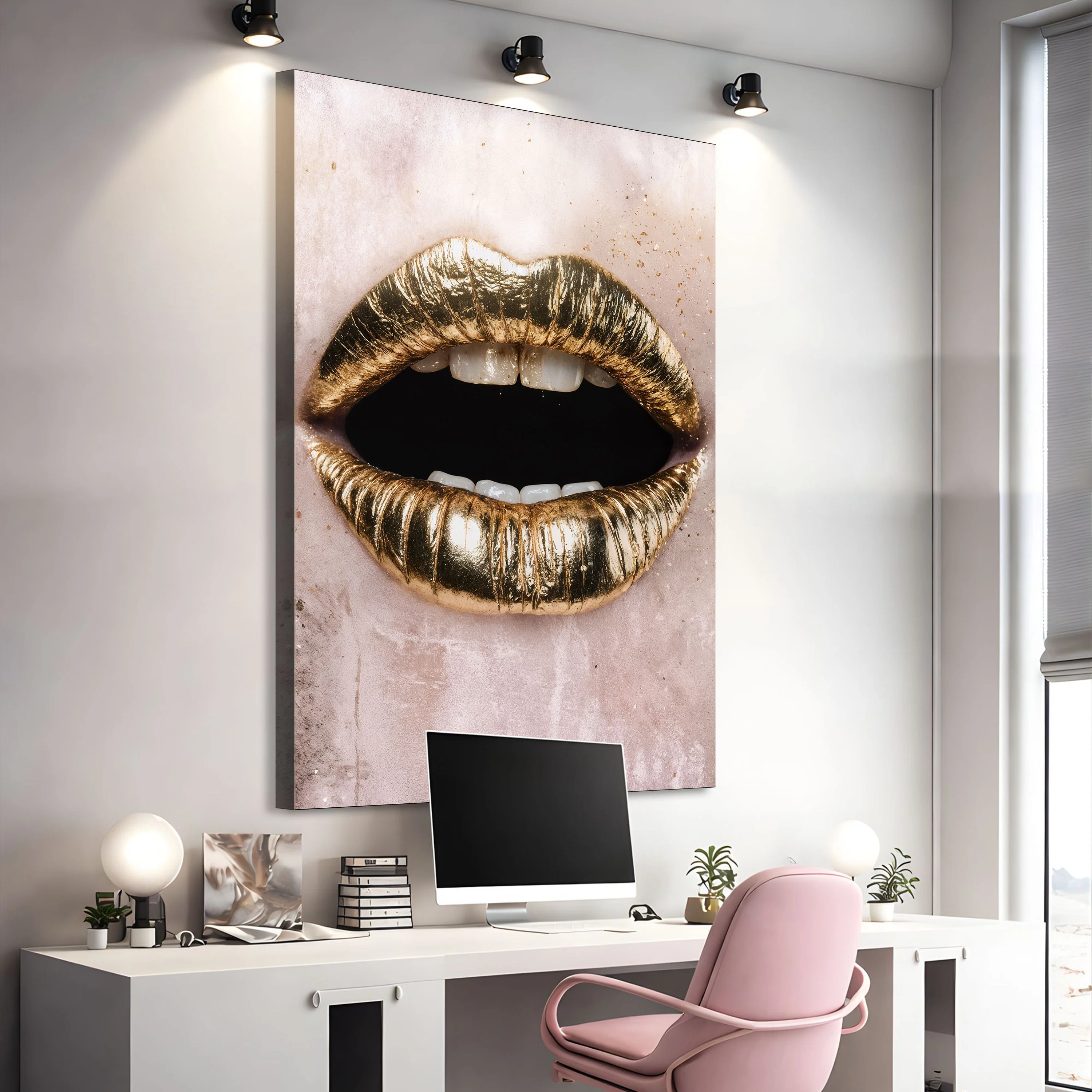 Golden Lips Wall Art - Image 2