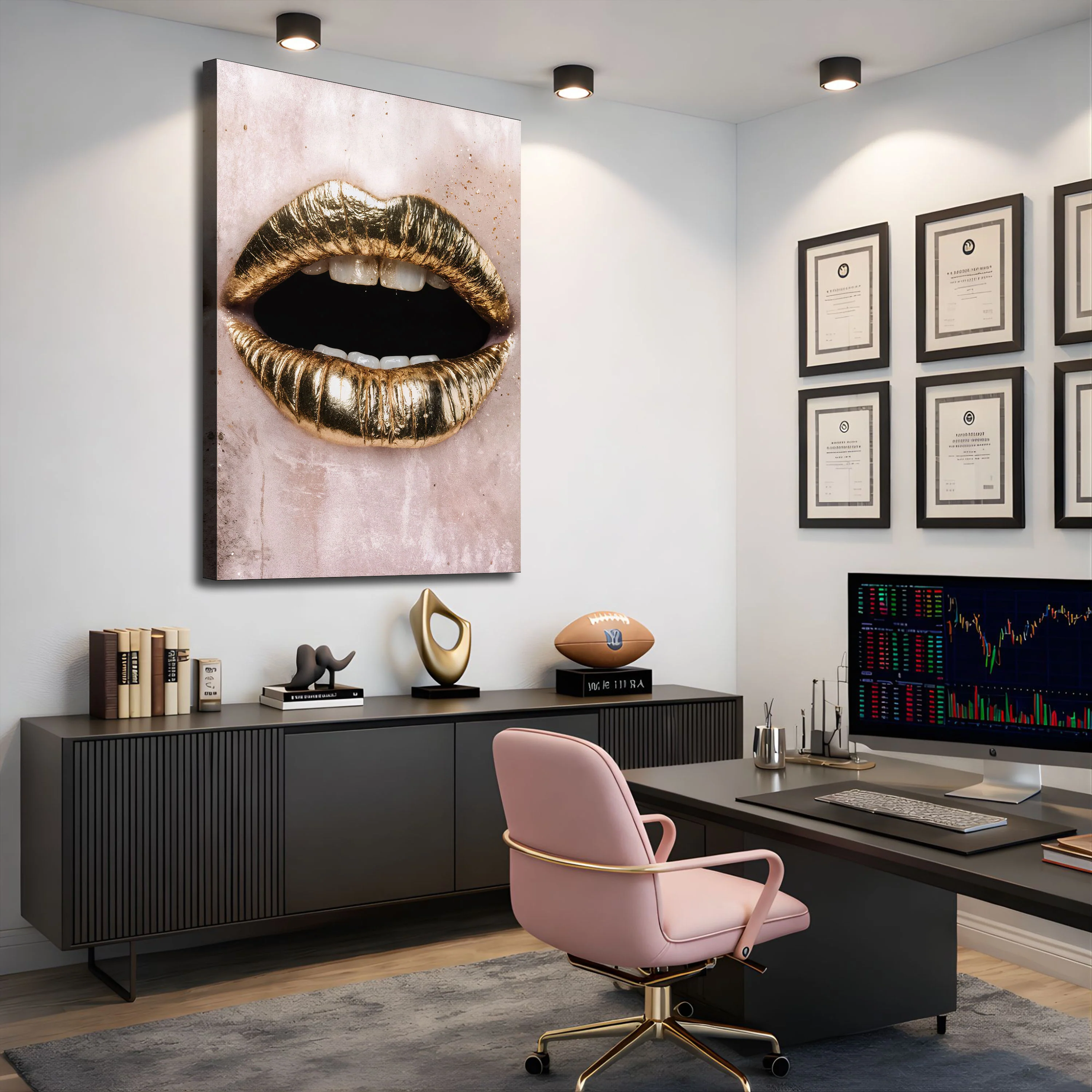 Golden Lips Wall Art - Image 4