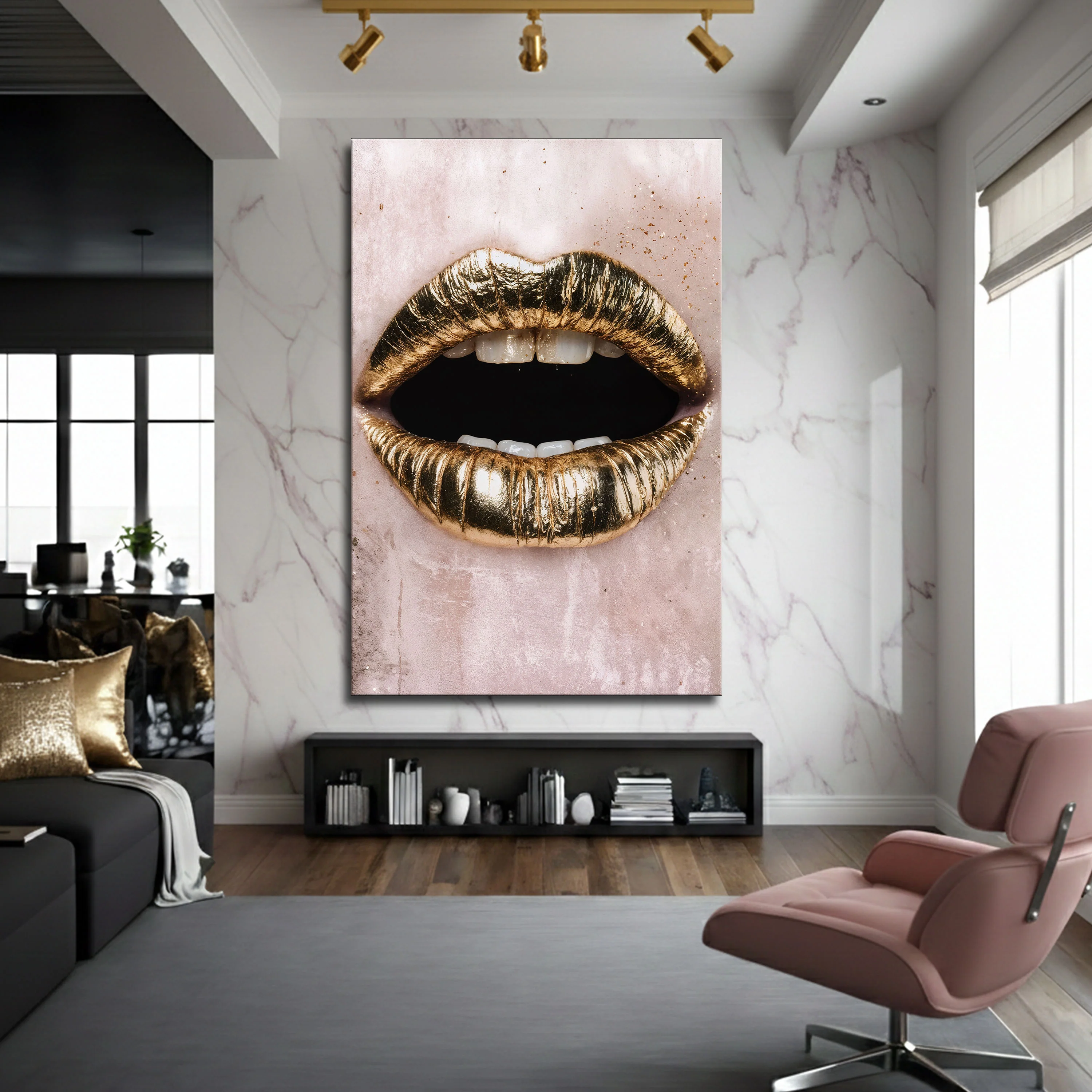 Golden Lips Wall Art - Image 5
