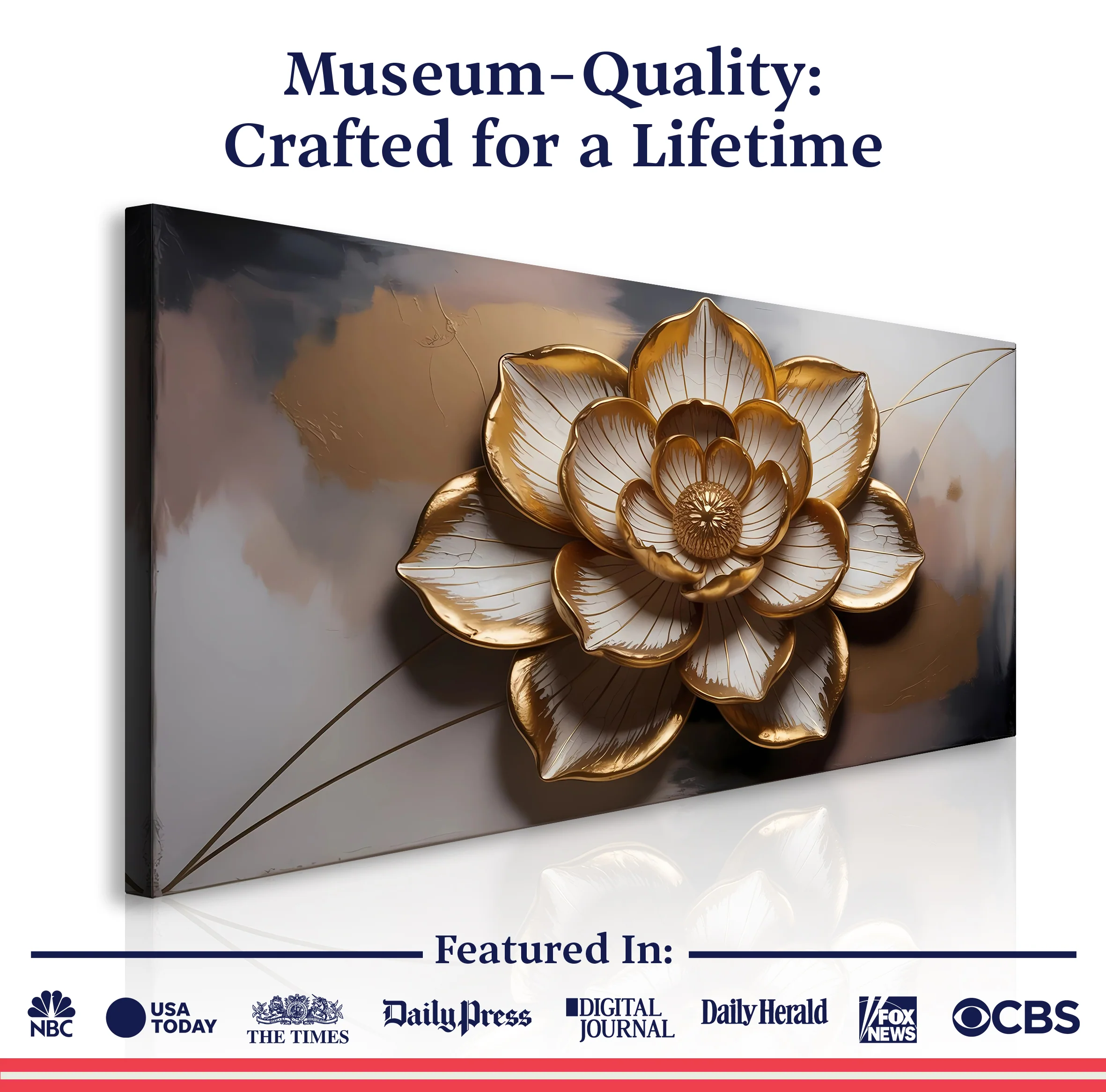 Golden Lotus Minimalist Abstract Wall Art - Image 6