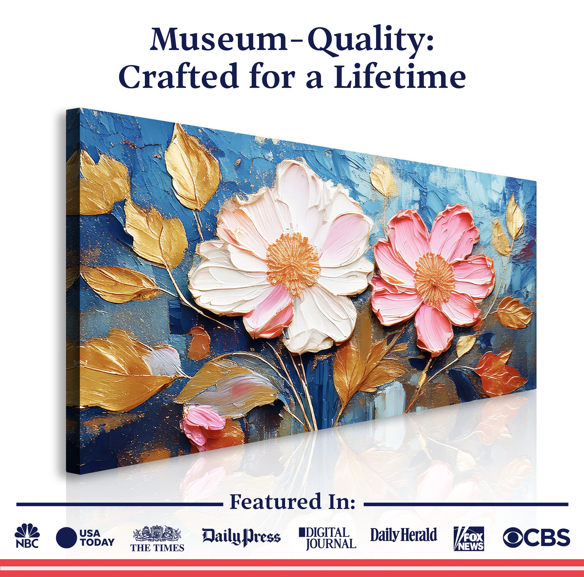 Golden Petals Impasto Wall Art - Image 6
