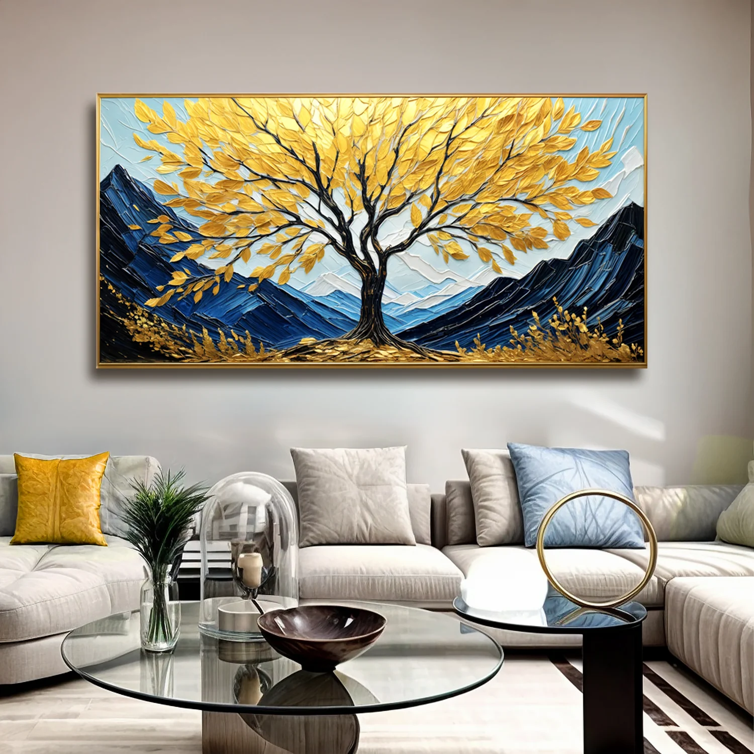 Golden Sanctuary Impasto Wall Art - Image 3
