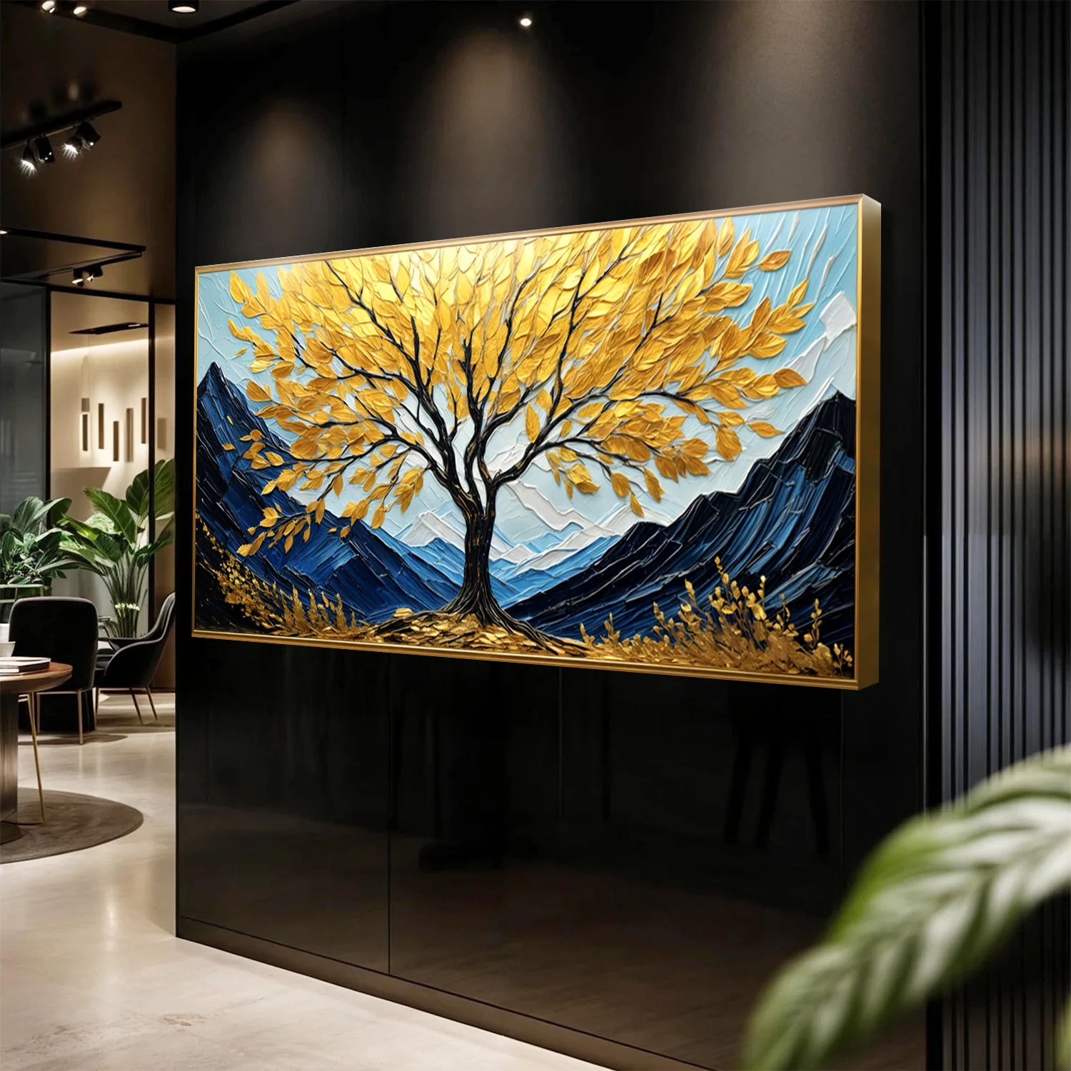 Golden Sanctuary Impasto Wall Art - Image 4