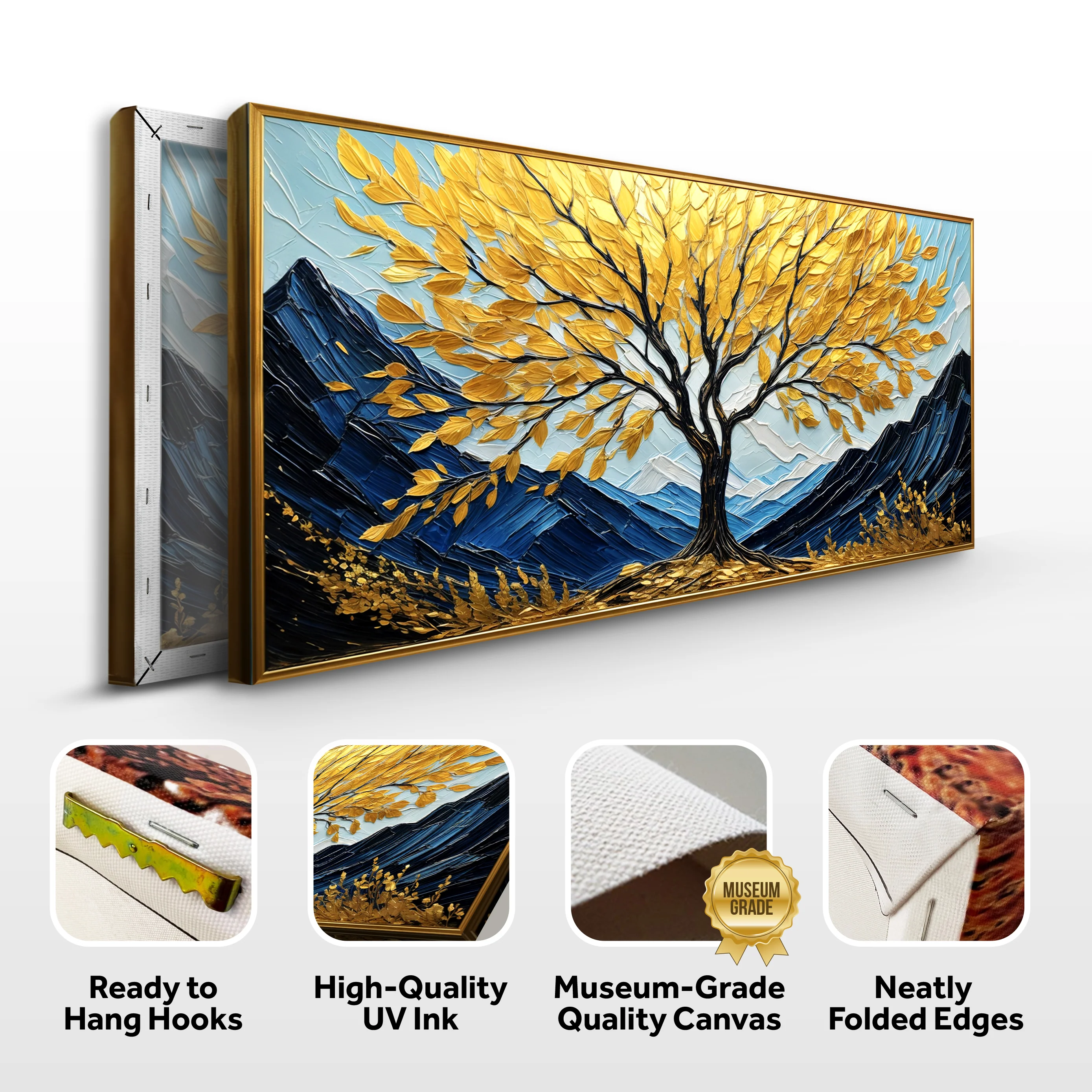 Golden Sanctuary Impasto Wall Art - Image 8