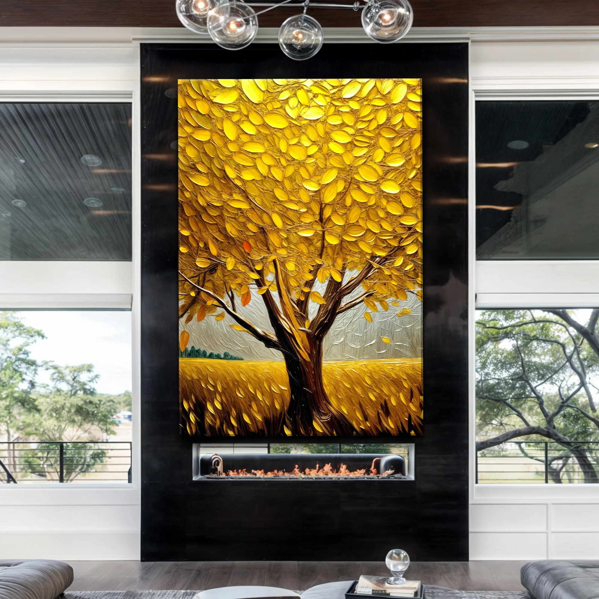 Golden Tree Breeze Wall Art - Image 2