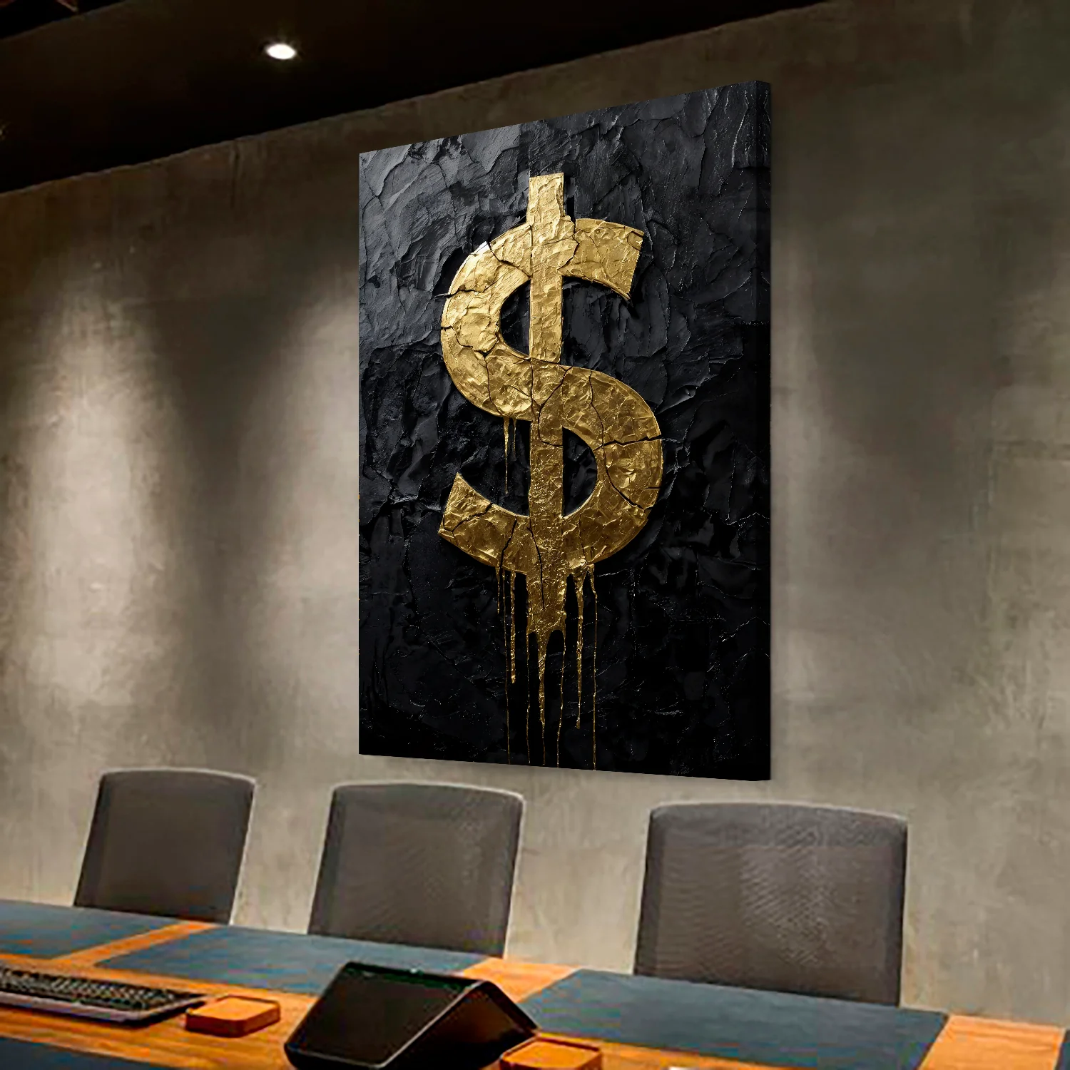 Goldene Dollarzeichen Leinwand Wall Art - Image 2