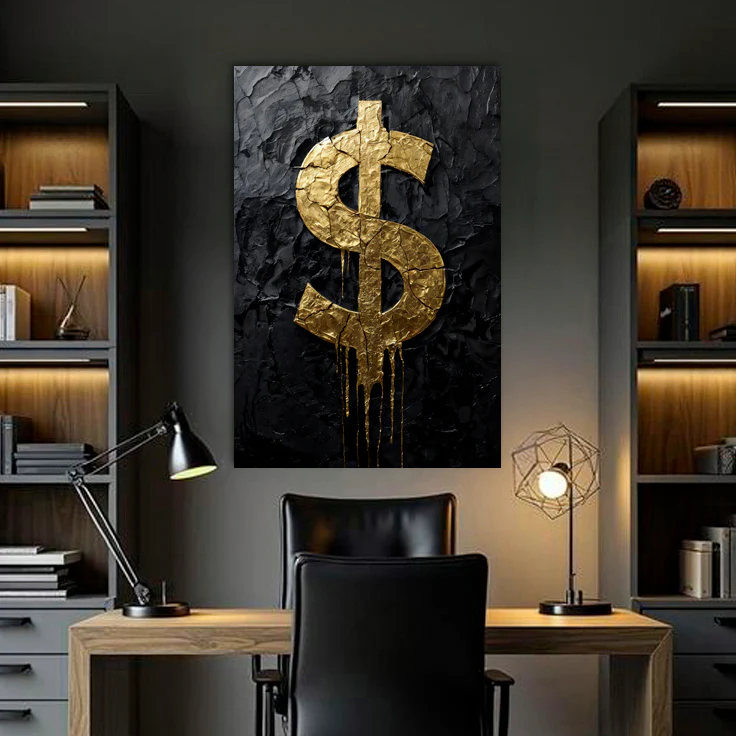 Goldene Dollarzeichen Leinwand Wall Art - Image 5
