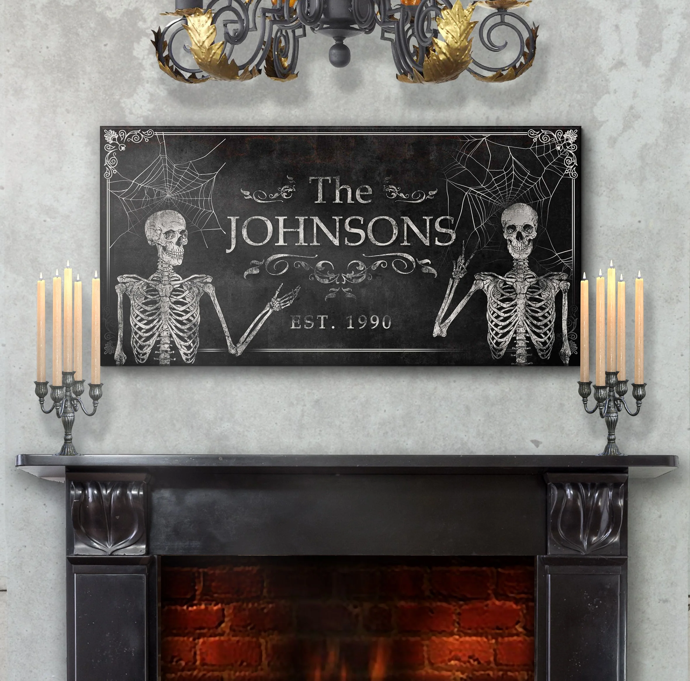 Gothic Family Sign - Personalized Gothic Art - Custom Family Sign - Image 2