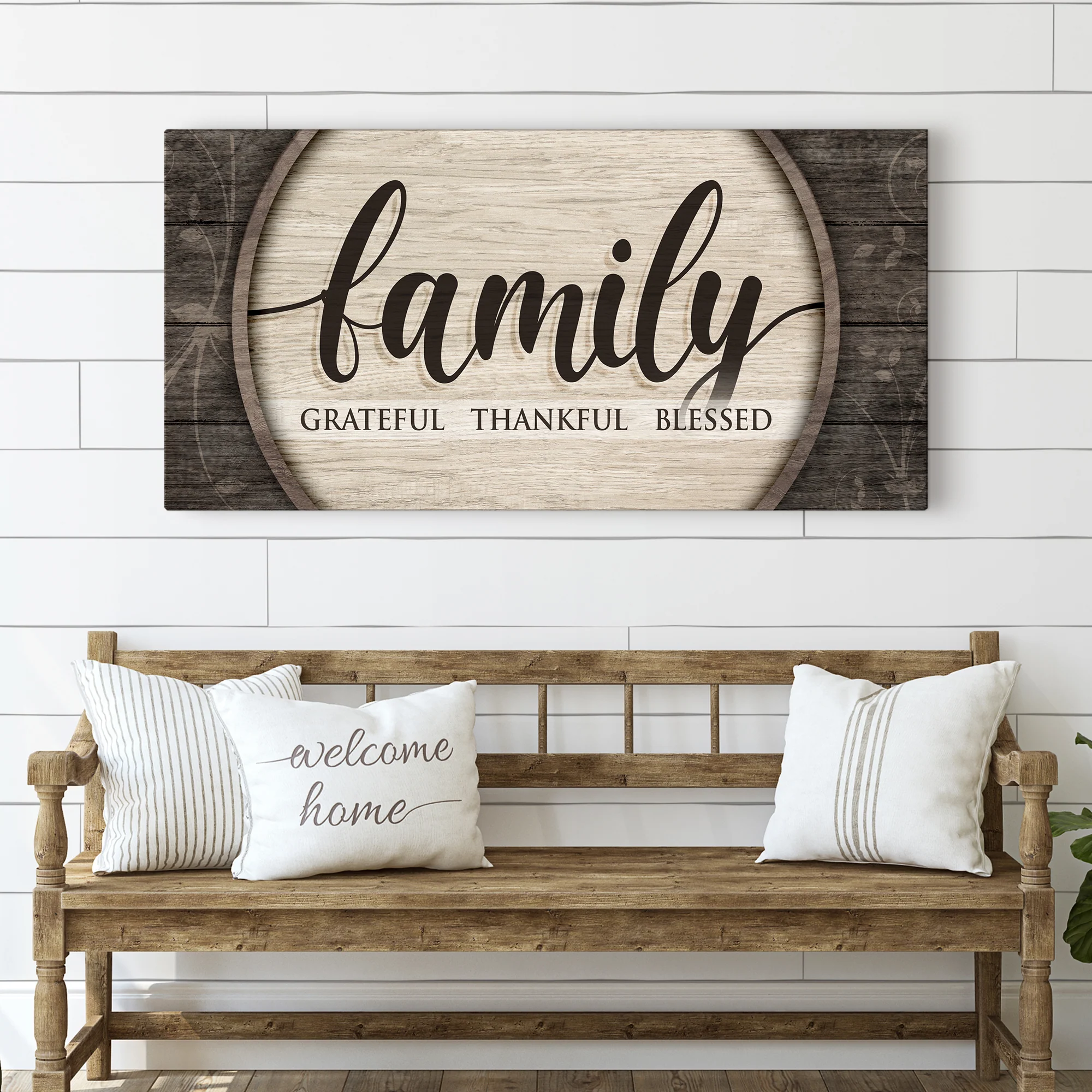 Grateful Thankful Blessed Family Sign - Image 2