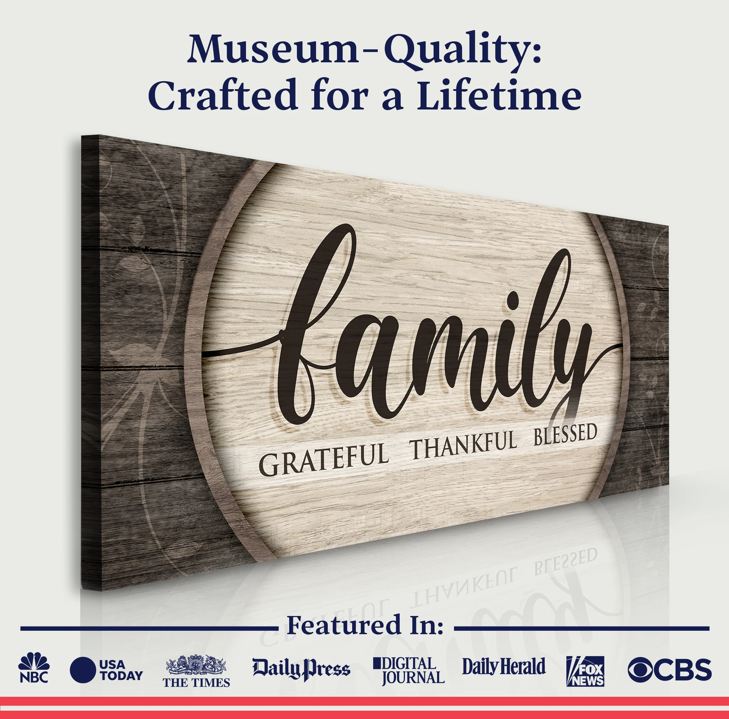 Grateful Thankful Blessed Family Sign - Image 4