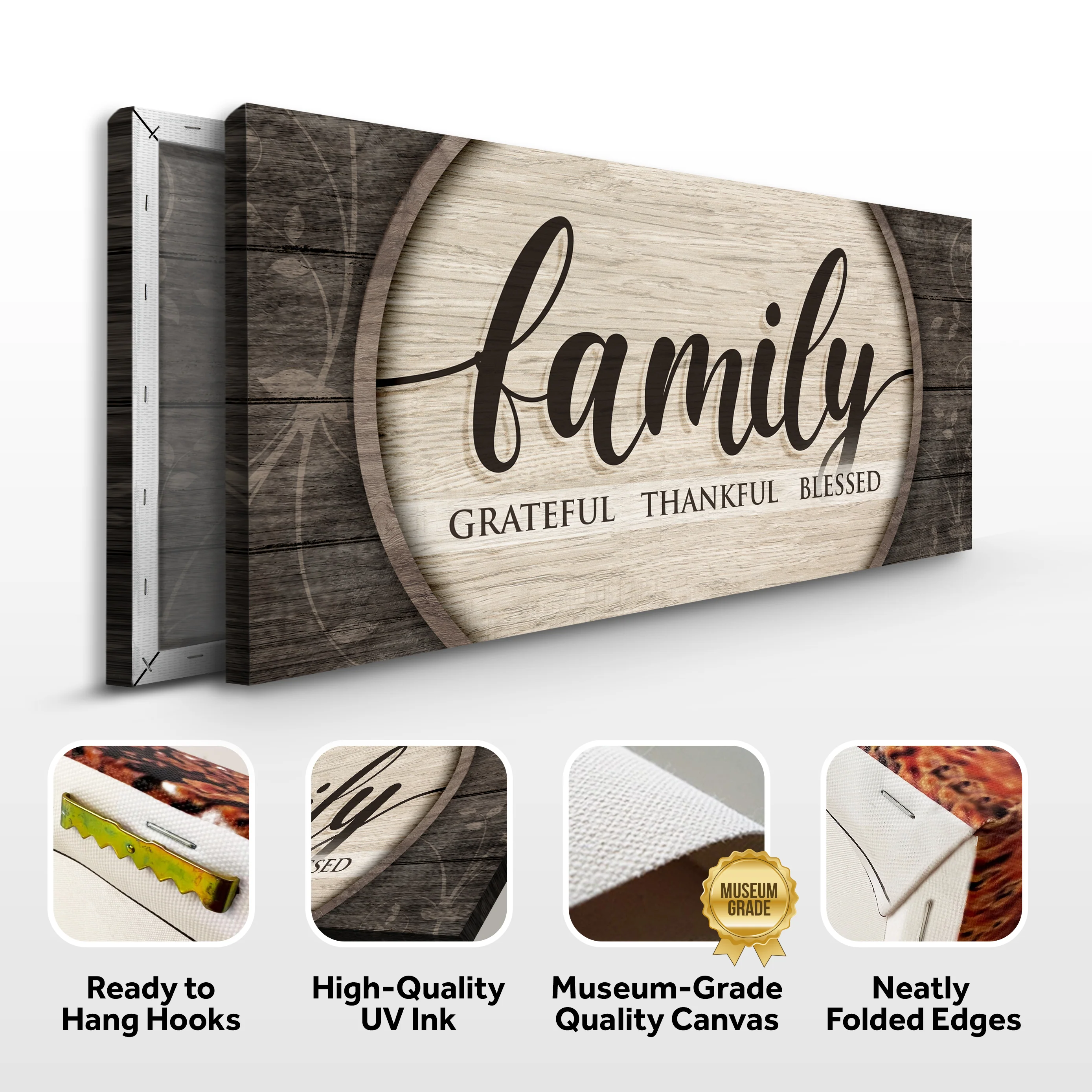 Grateful Thankful Blessed Family Sign - Image 5