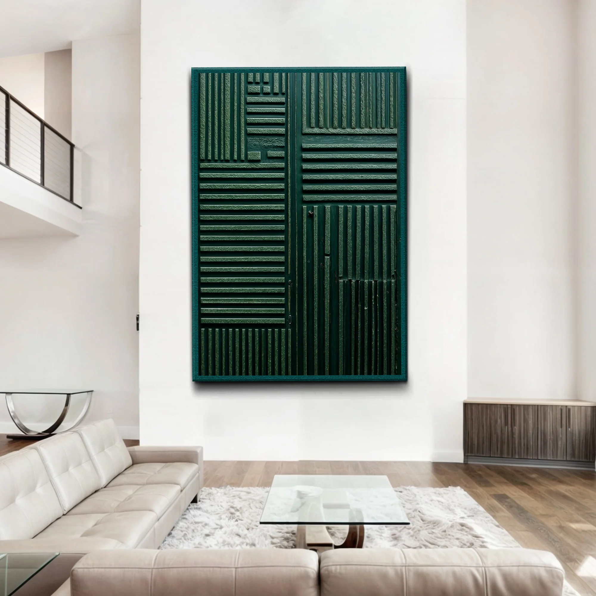 Green Abstract Patterns Wall Art - Image 4