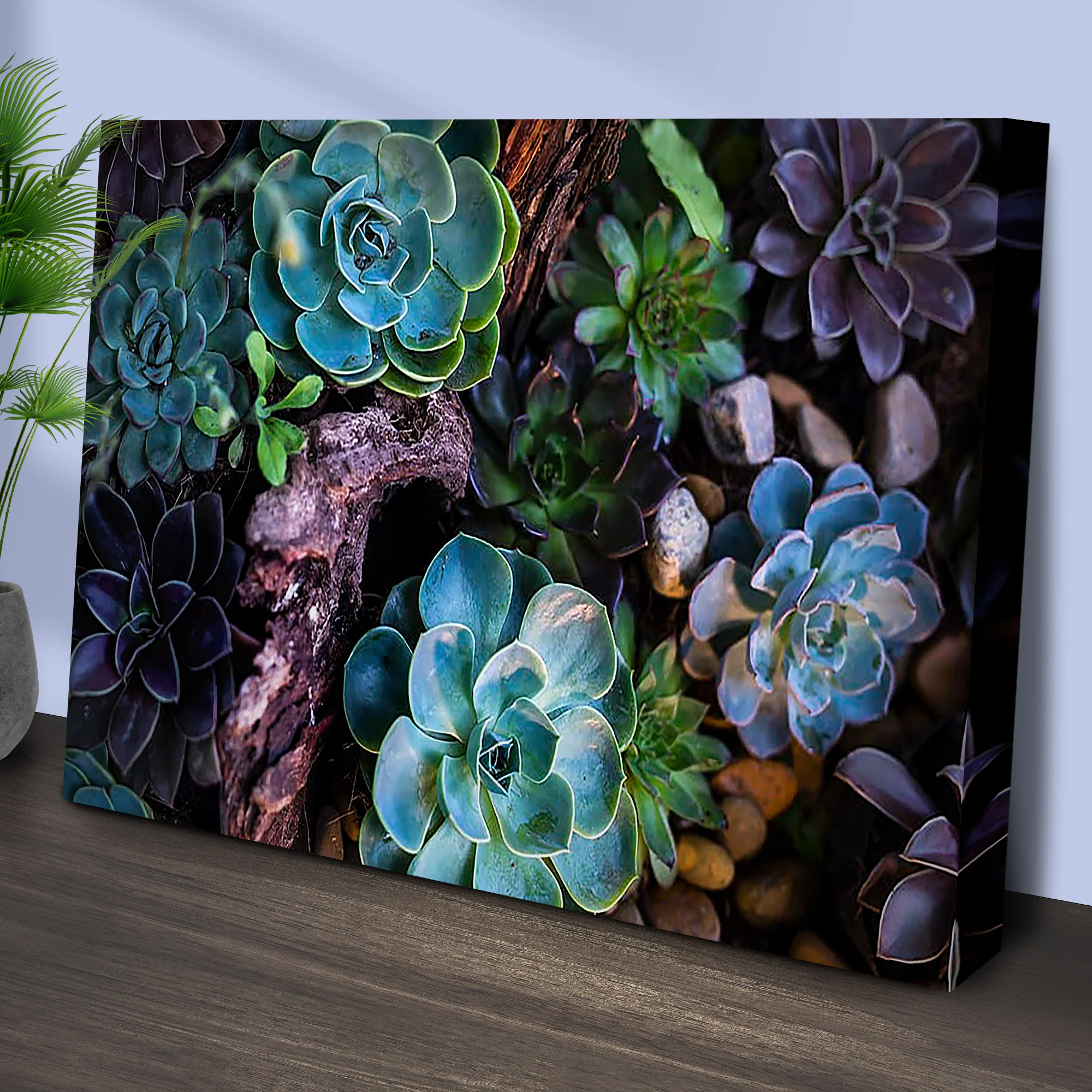 Green And Purple Succulents Canvas Wall Art (Free Shipping) - Image 2