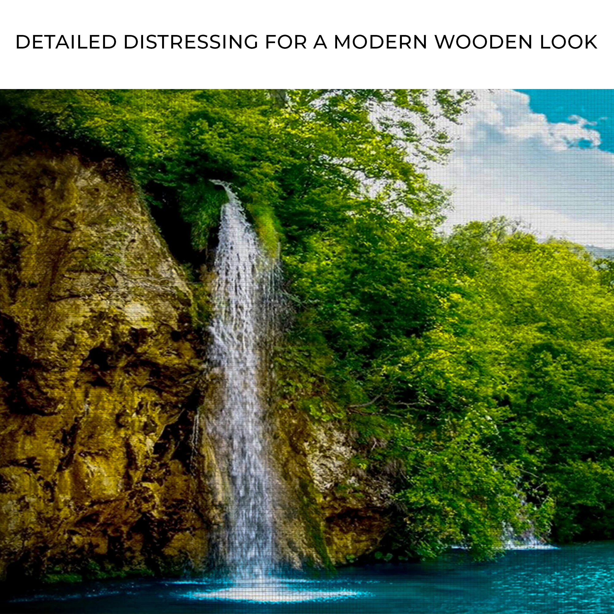 Green Forest Mountain Waterfall Canvas Wall Art - Image 4