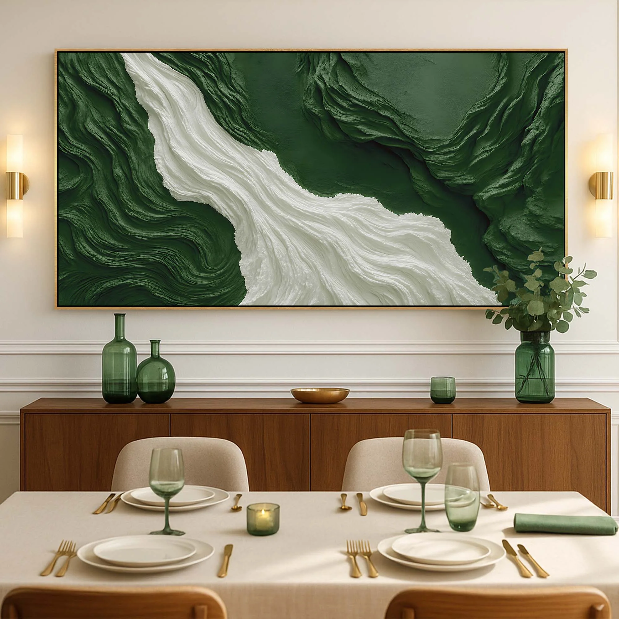 Green Rivers Abstract Wall Art - Image 3