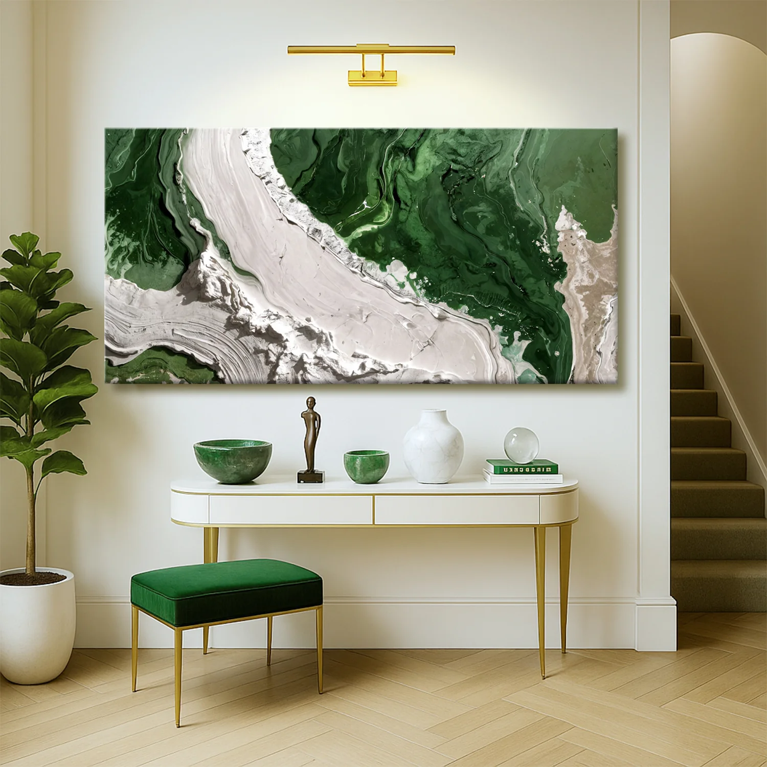 Green Rivers Abstract Wall Art IV - Image 3