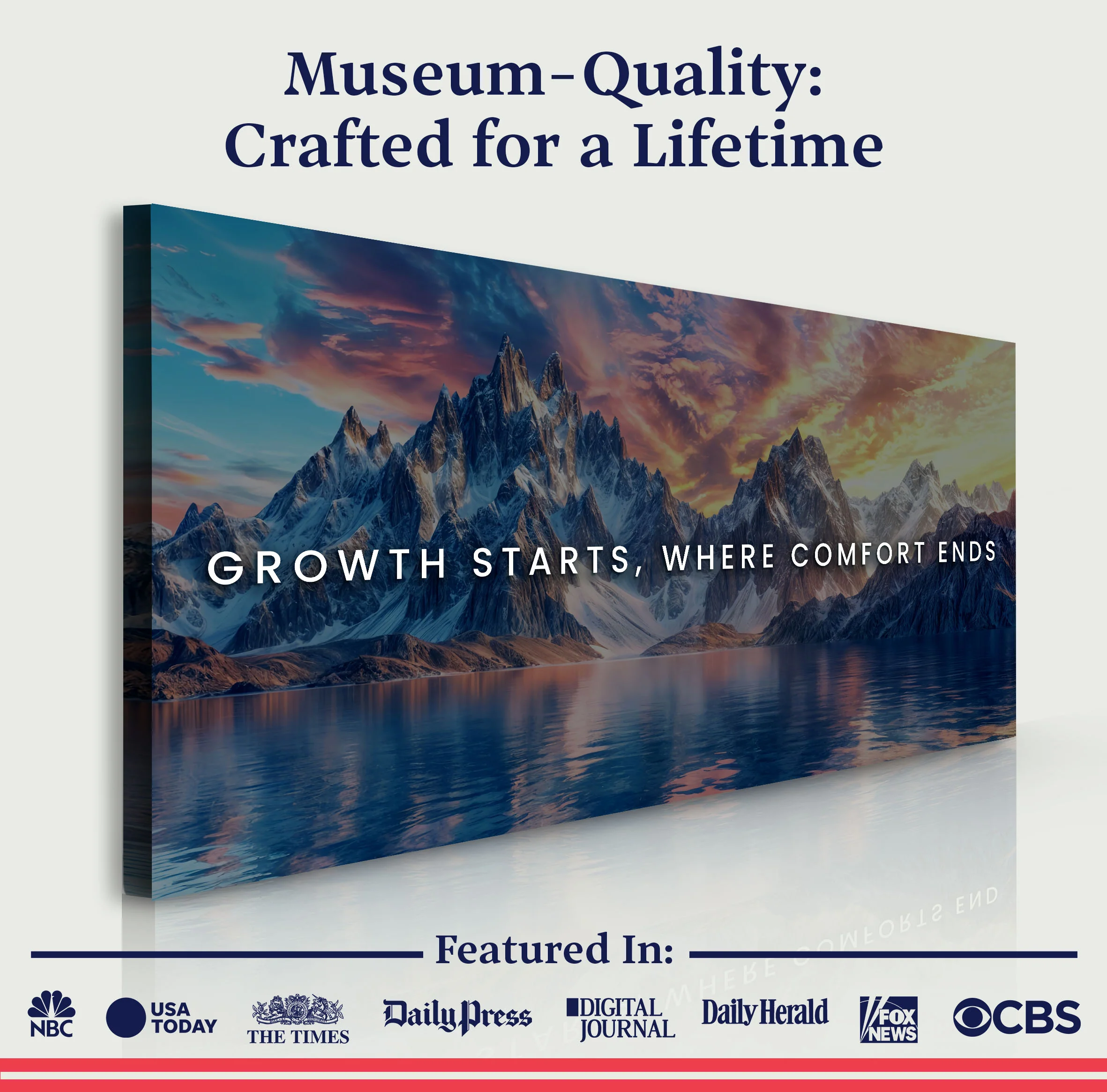 Growth Starts Where Comfort Ends Motivational Wall Sign - Image 6