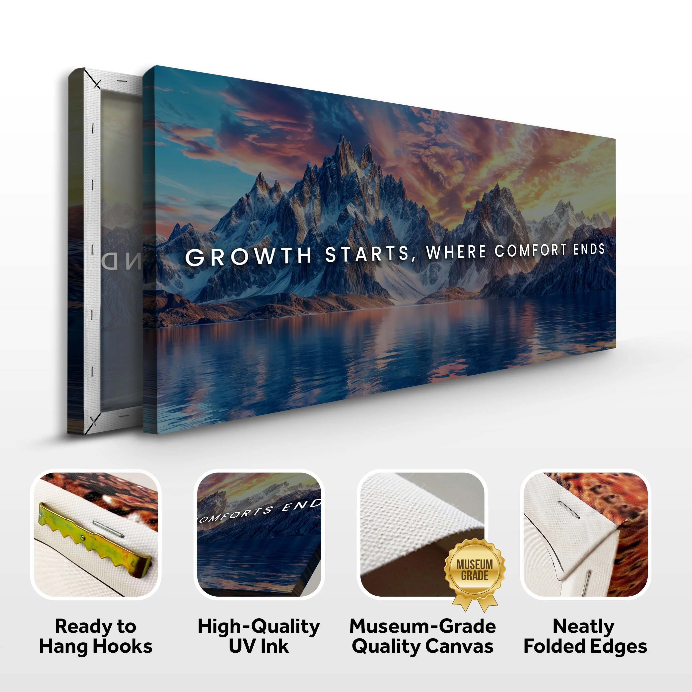 Growth Starts Where Comfort Ends Motivational Wall Sign - Image 8