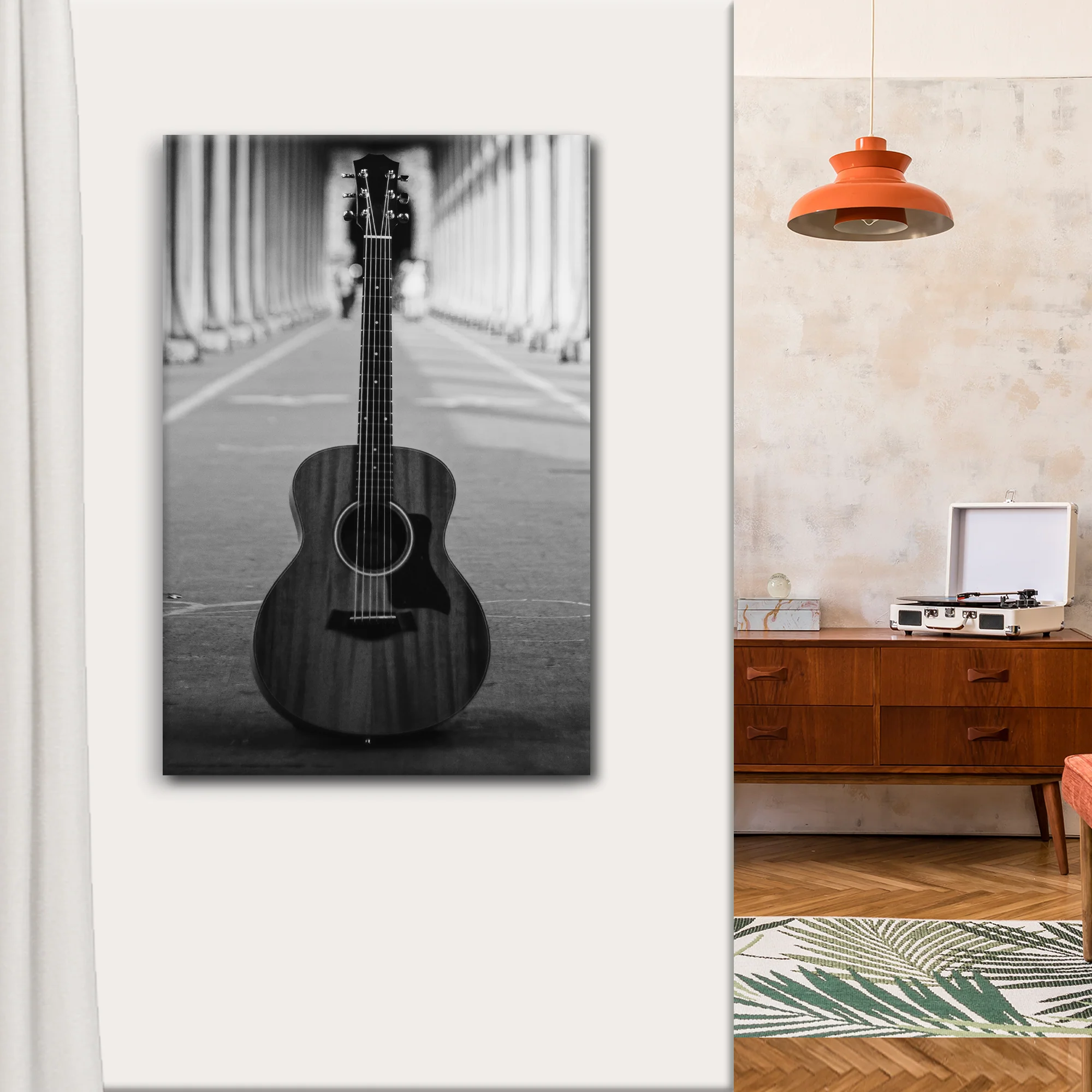 Guitar Monochrome Canvas Wall Art - Image 3
