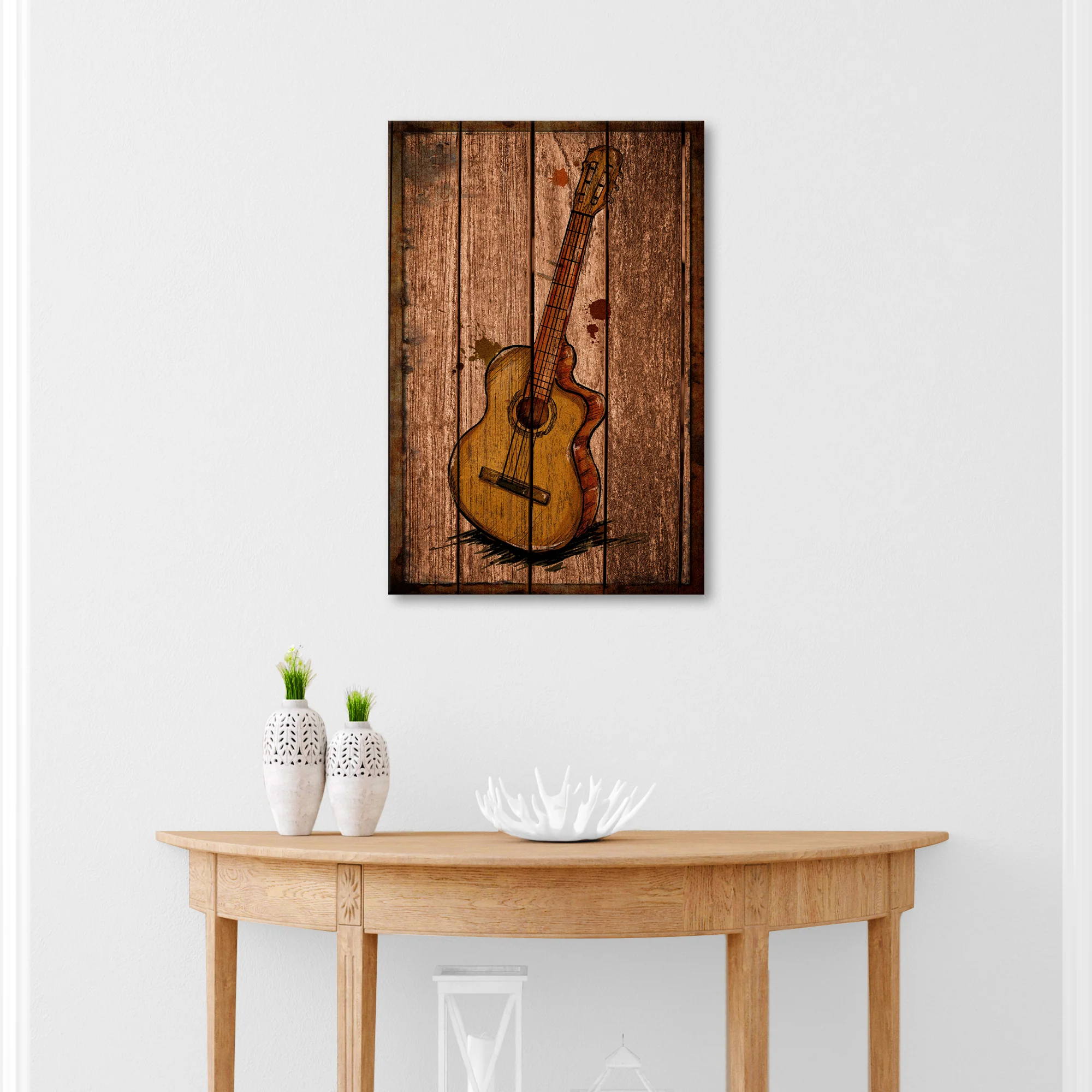 Guitar Rustic Canvas Wall Art - Image 3