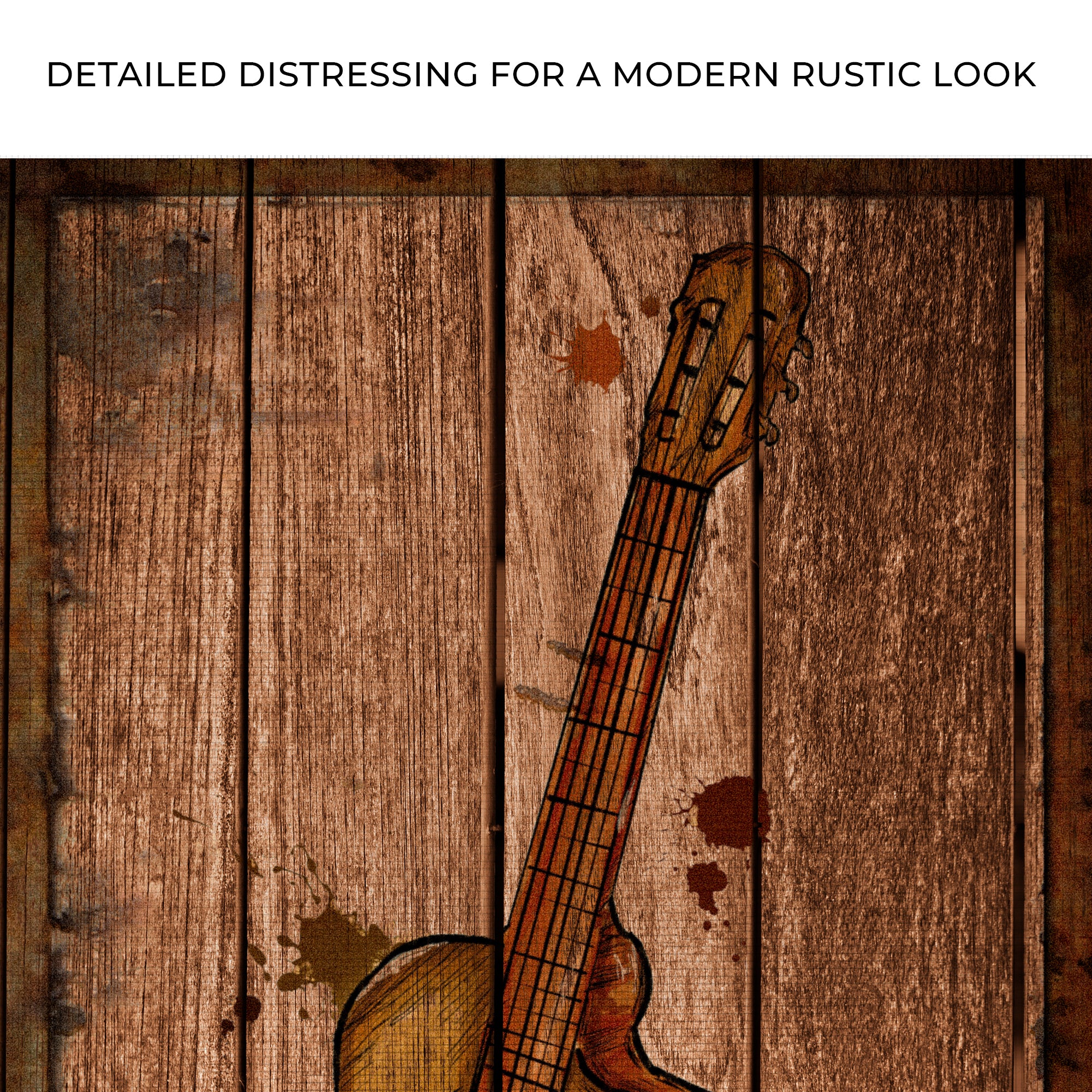 Guitar Rustic Canvas Wall Art - Image 4