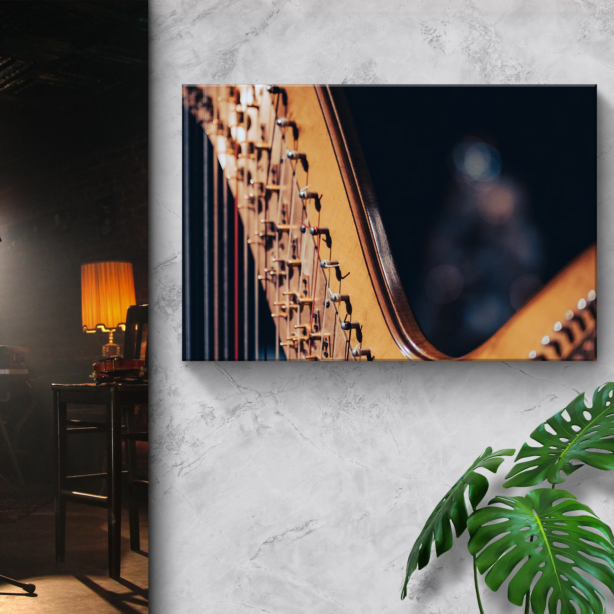 Harp Modern Canvas Wall Art - Image 3