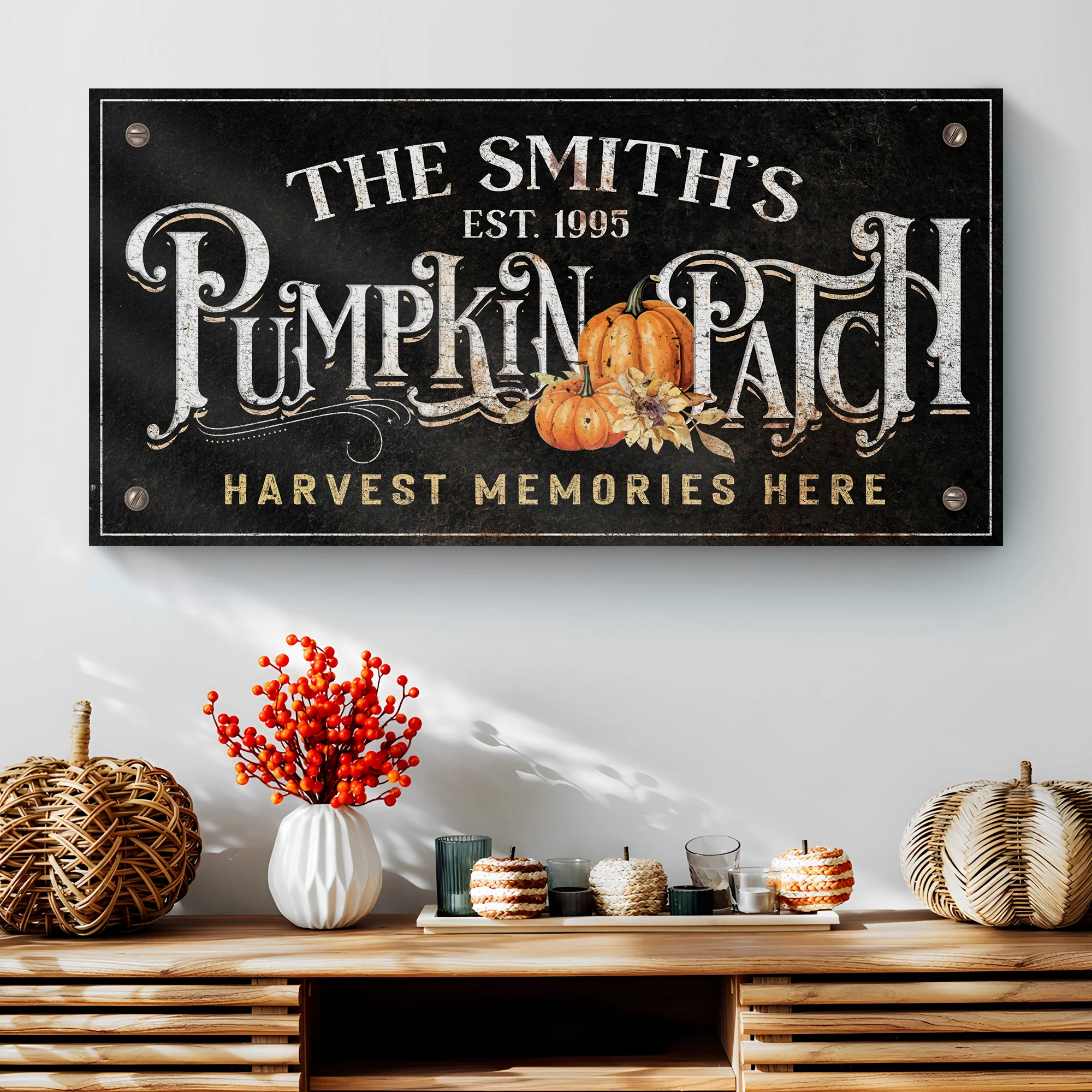 Harvest Memories Here Pumpkin Patch Sign - Image 3