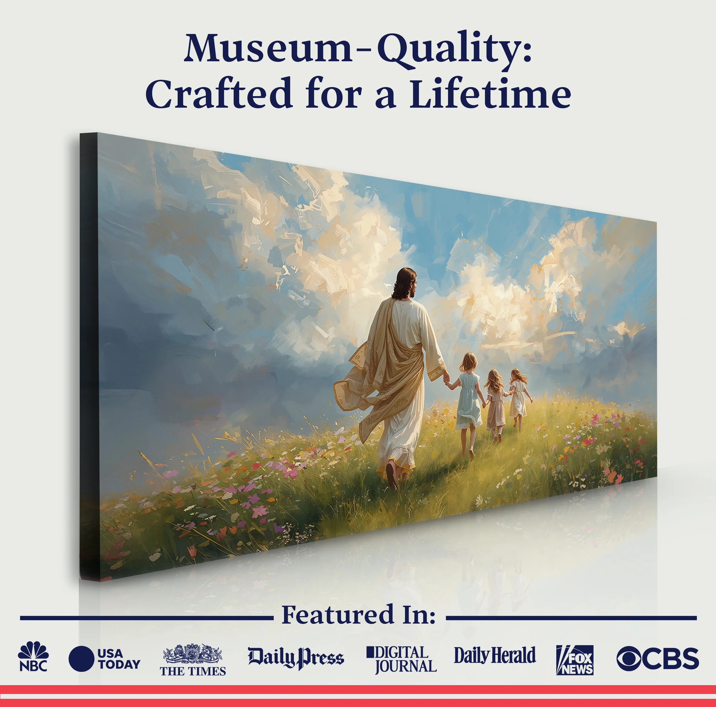 Heavenly Stroll Children and Christ Faith Wall Art - Image 6