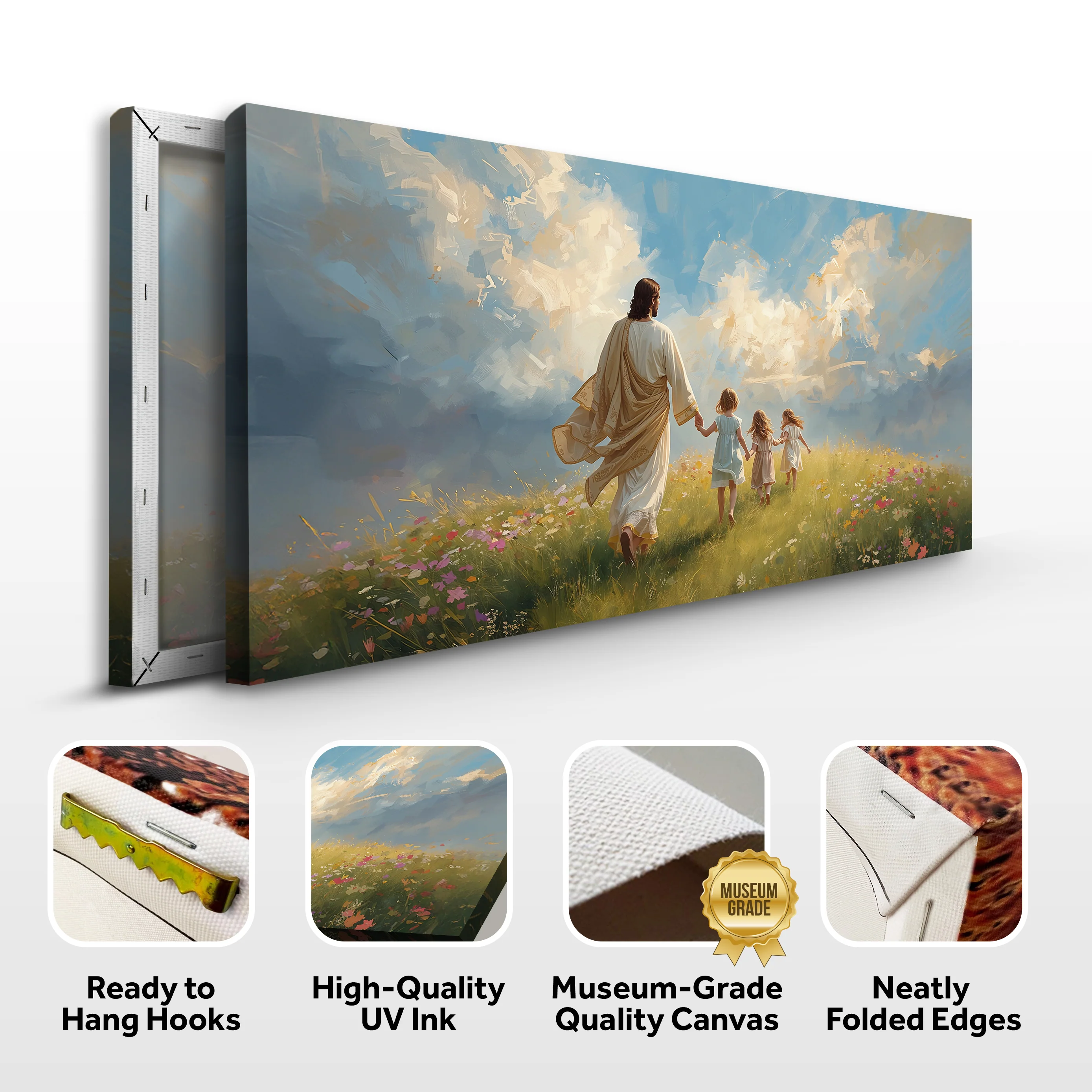 Heavenly Stroll Children and Christ Faith Wall Art - Image 8