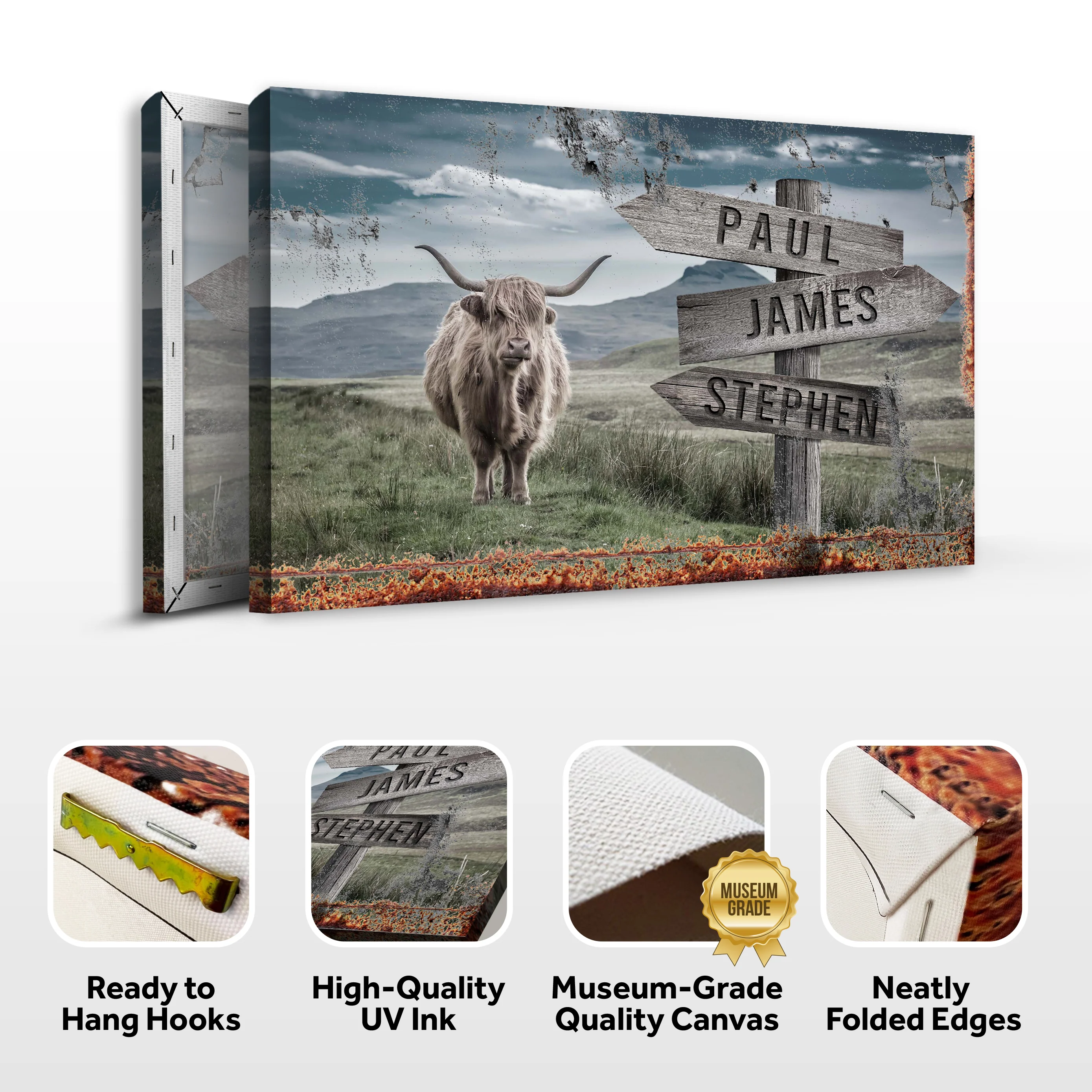 Highland Cow Rustic Sign - Image 3