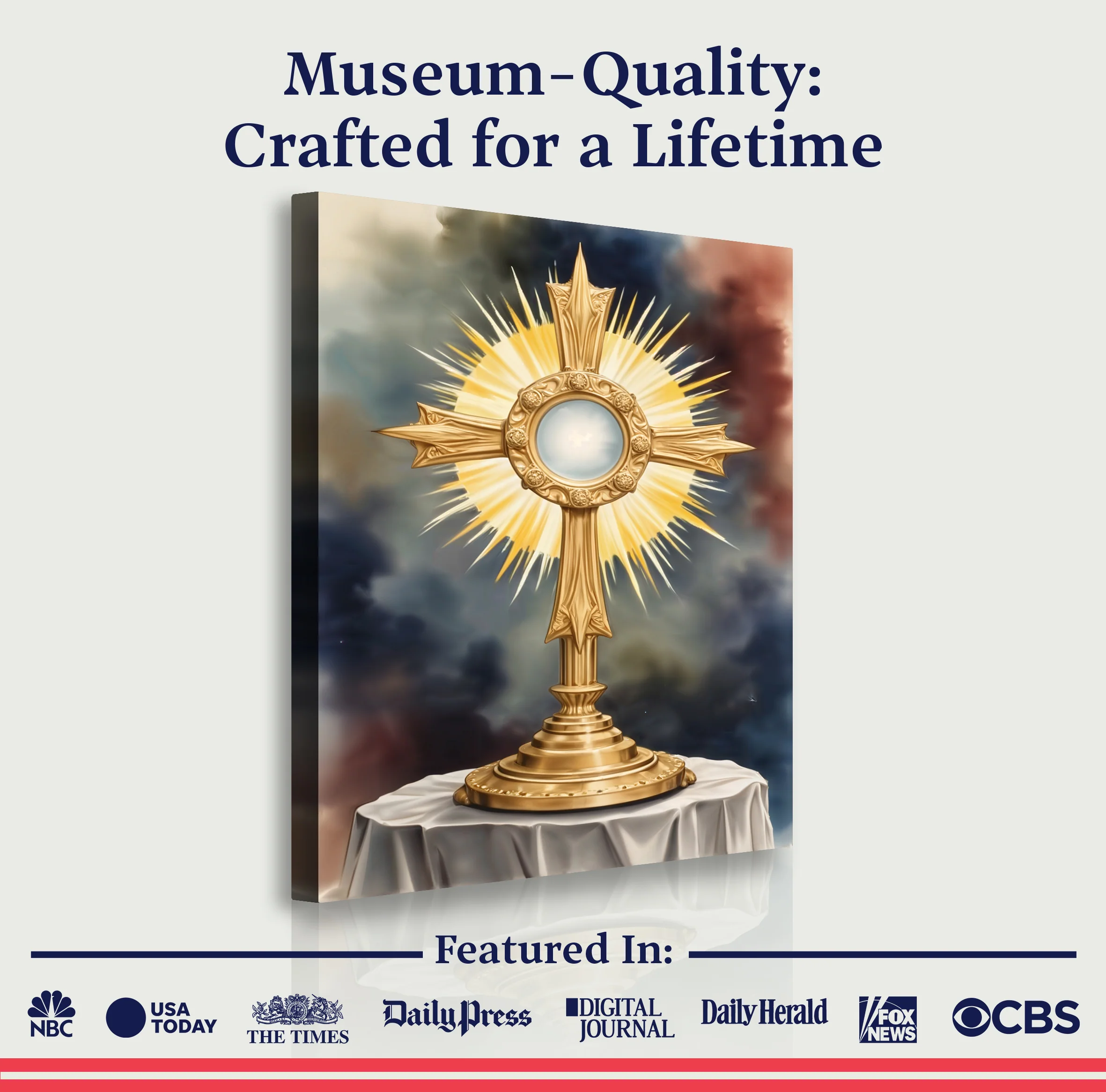 Holy Eucharist in Monstrance Faith Wall Art - Image 6