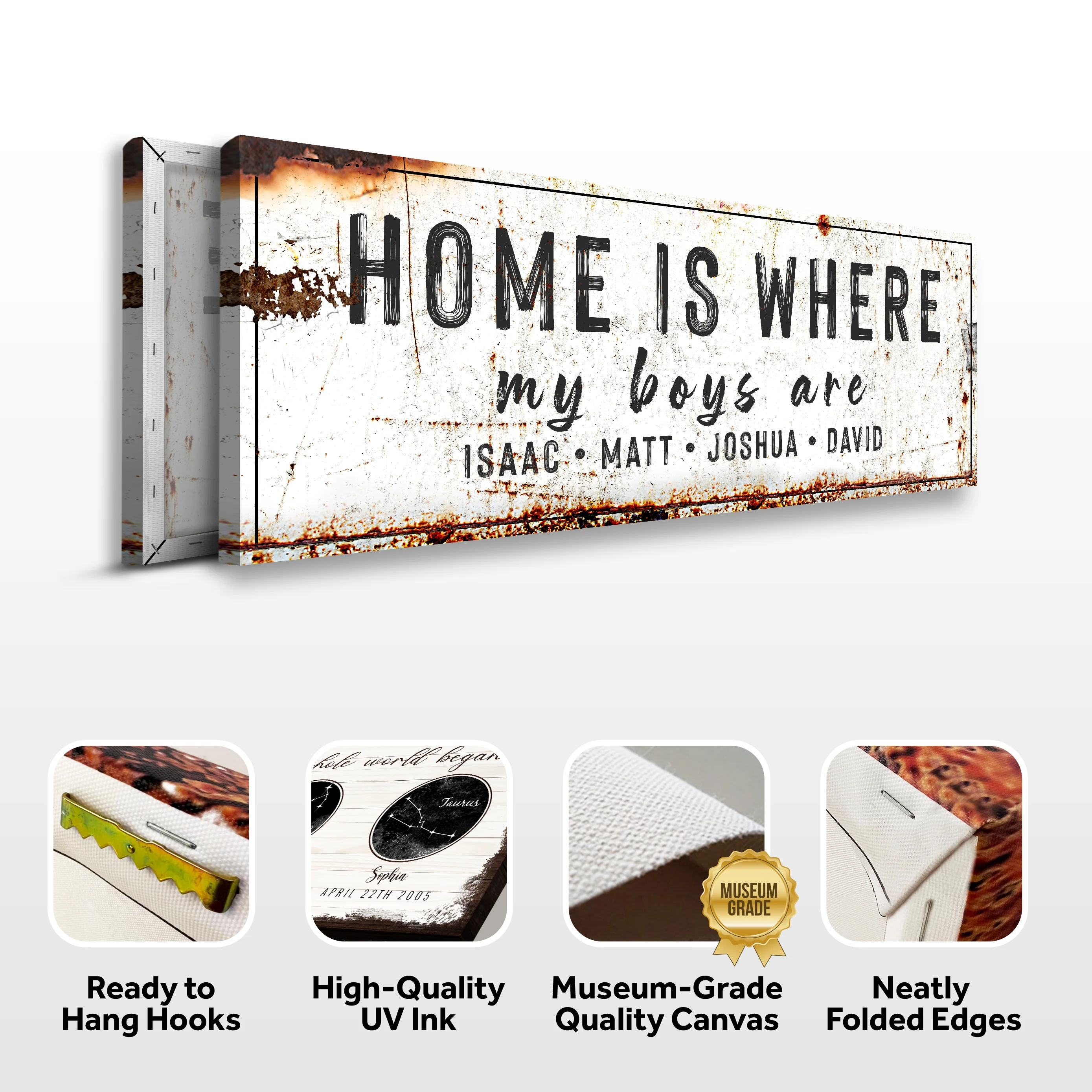 Home Is Where My Boys Are Family Sign IV - Image 3