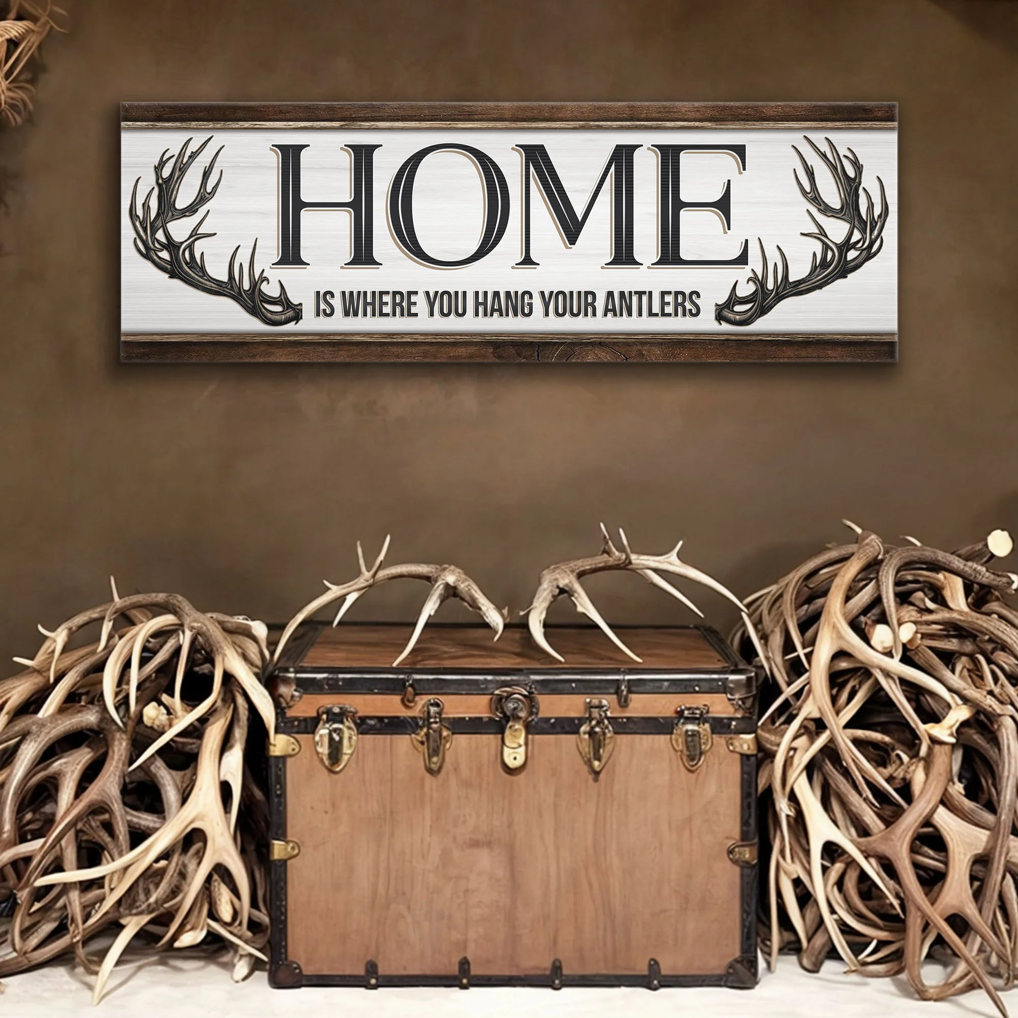 Home Is Where You Hang Your Antlers Sign - Image 2