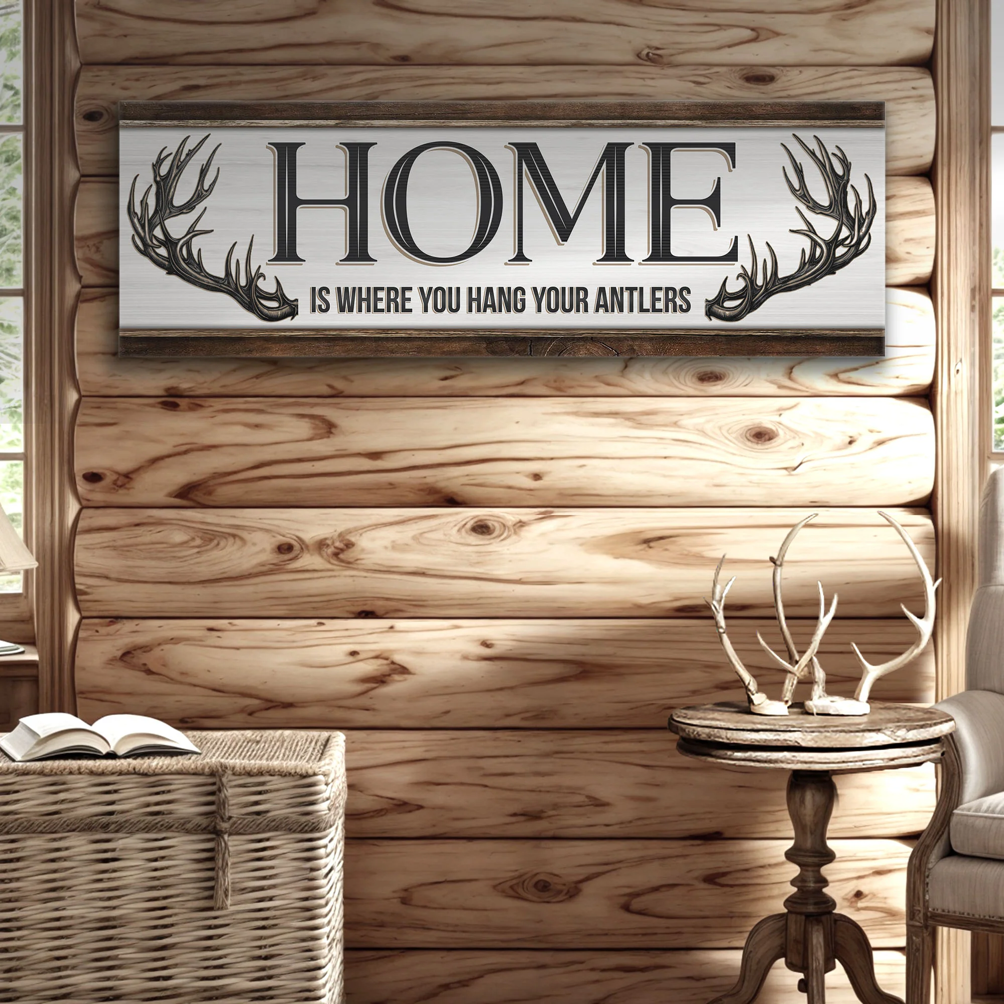 Home Is Where You Hang Your Antlers Sign - Image 3