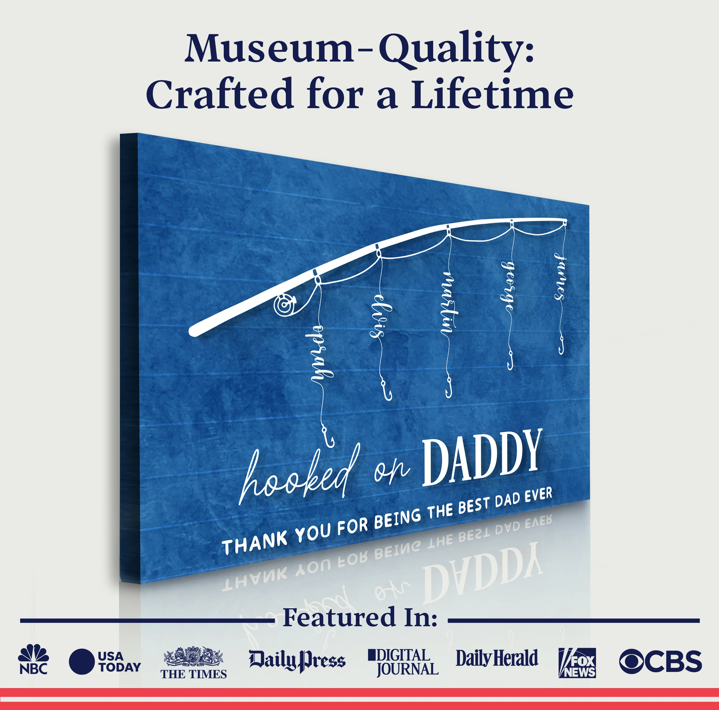Hooked On Daddy Father's Day Gift Sign - Image 4