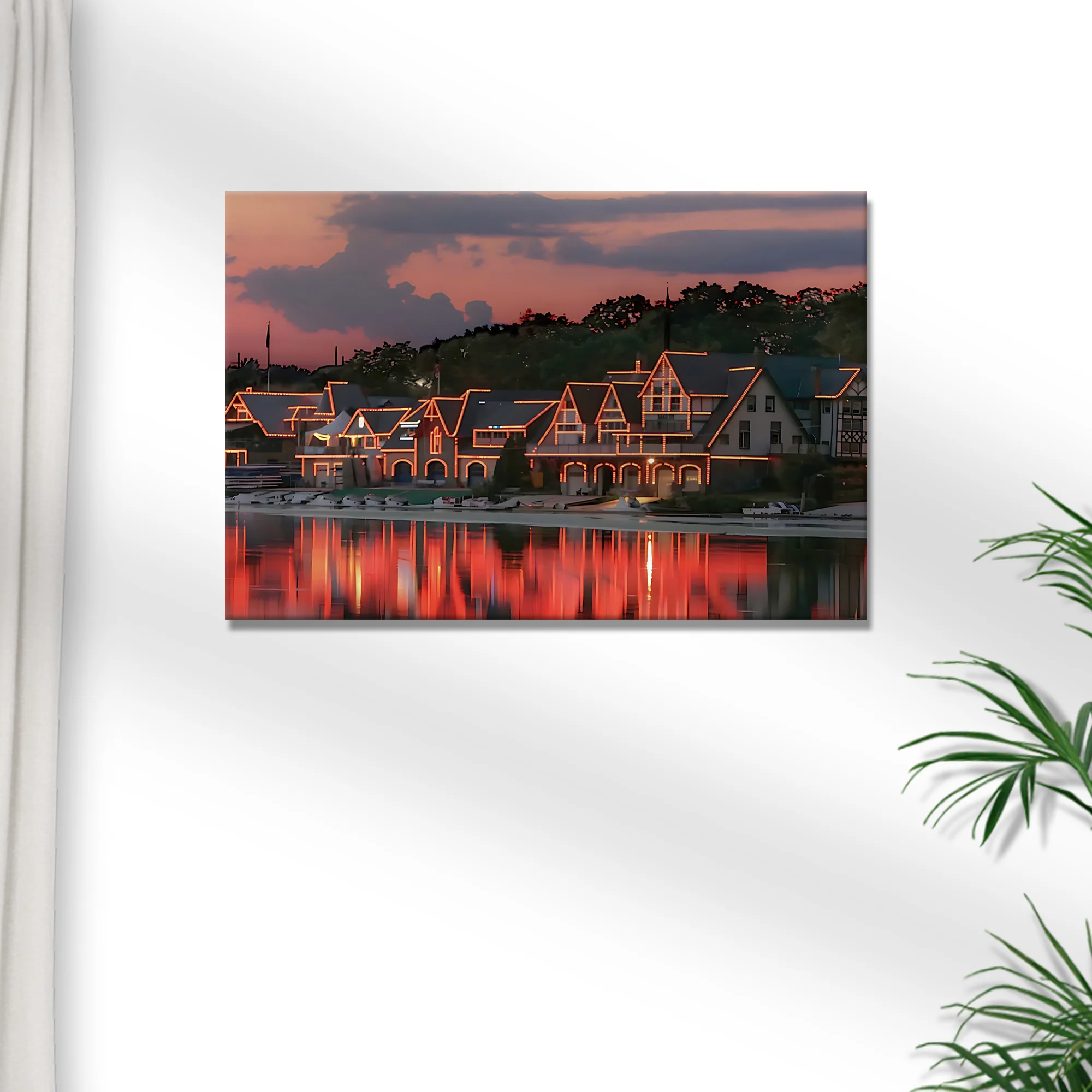 Houses Philadelphia Boathouse Row Canvas Wall Art - Image 3