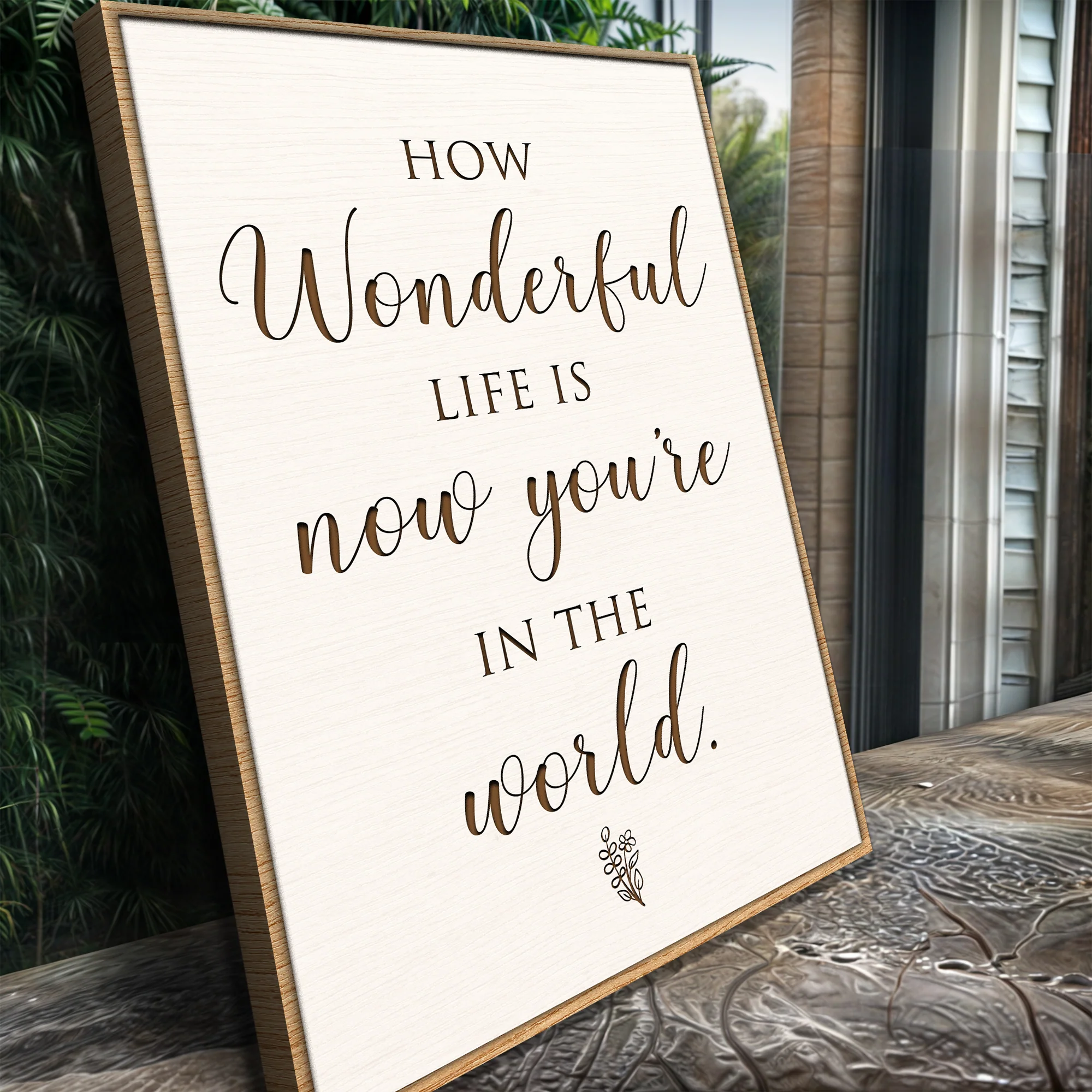 How Wonderful Life Is Nursery Sign II - Image 4