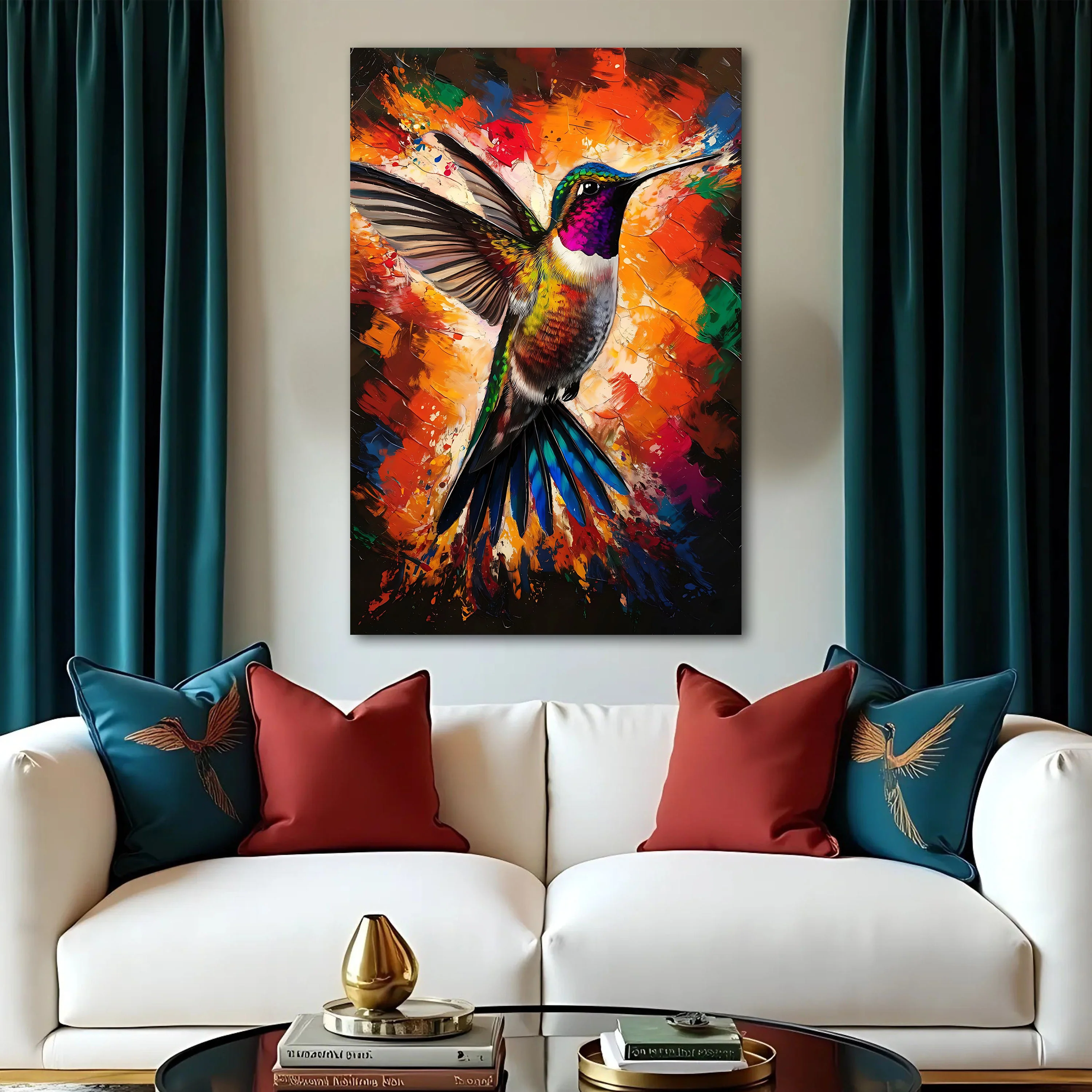 Humming Bird Abstract Wall Art - Image 3