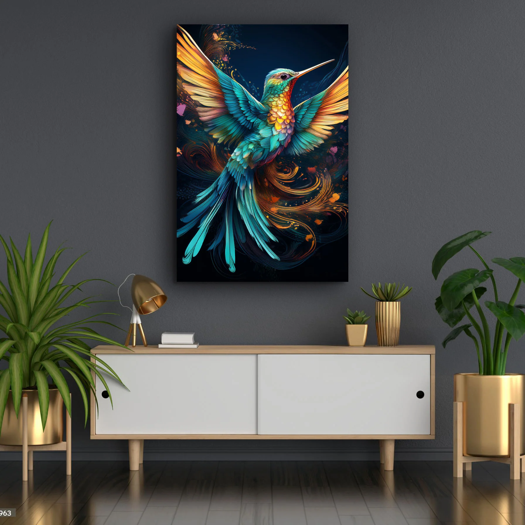 Humming Bird Abstract Wall Art II - Image 2