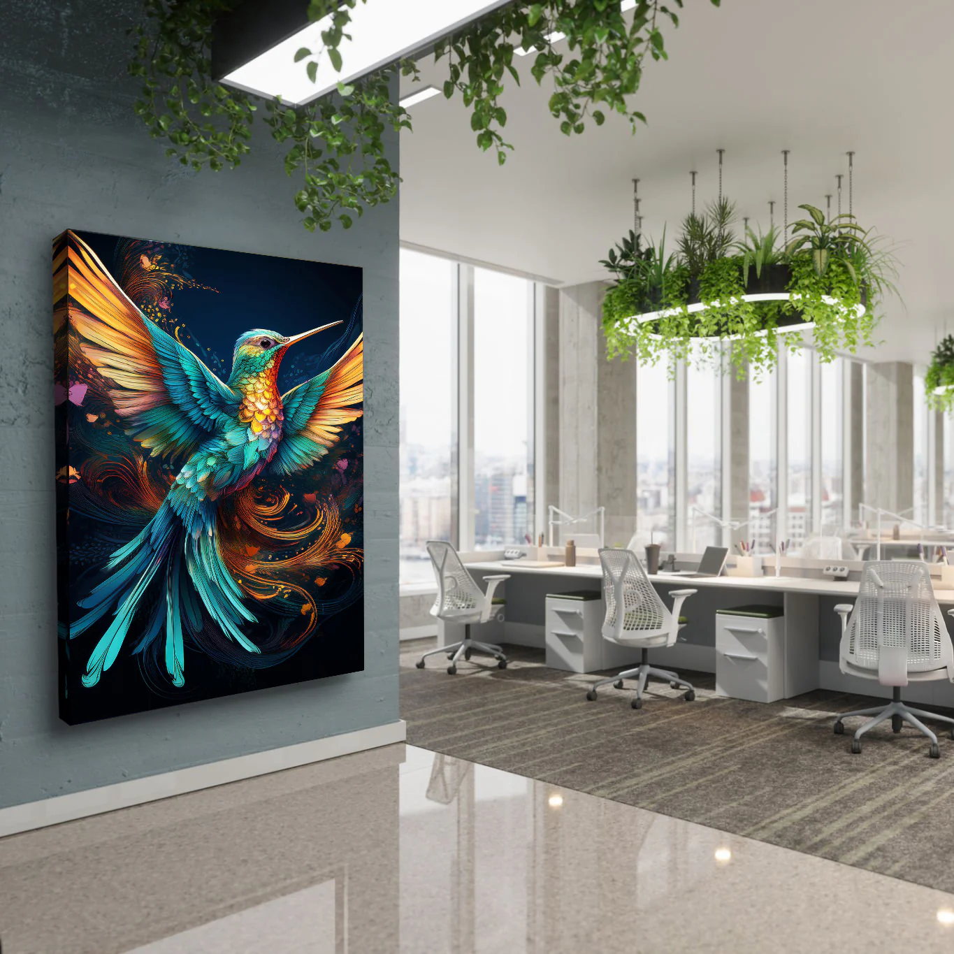 Humming Bird Abstract Wall Art II - Image 4