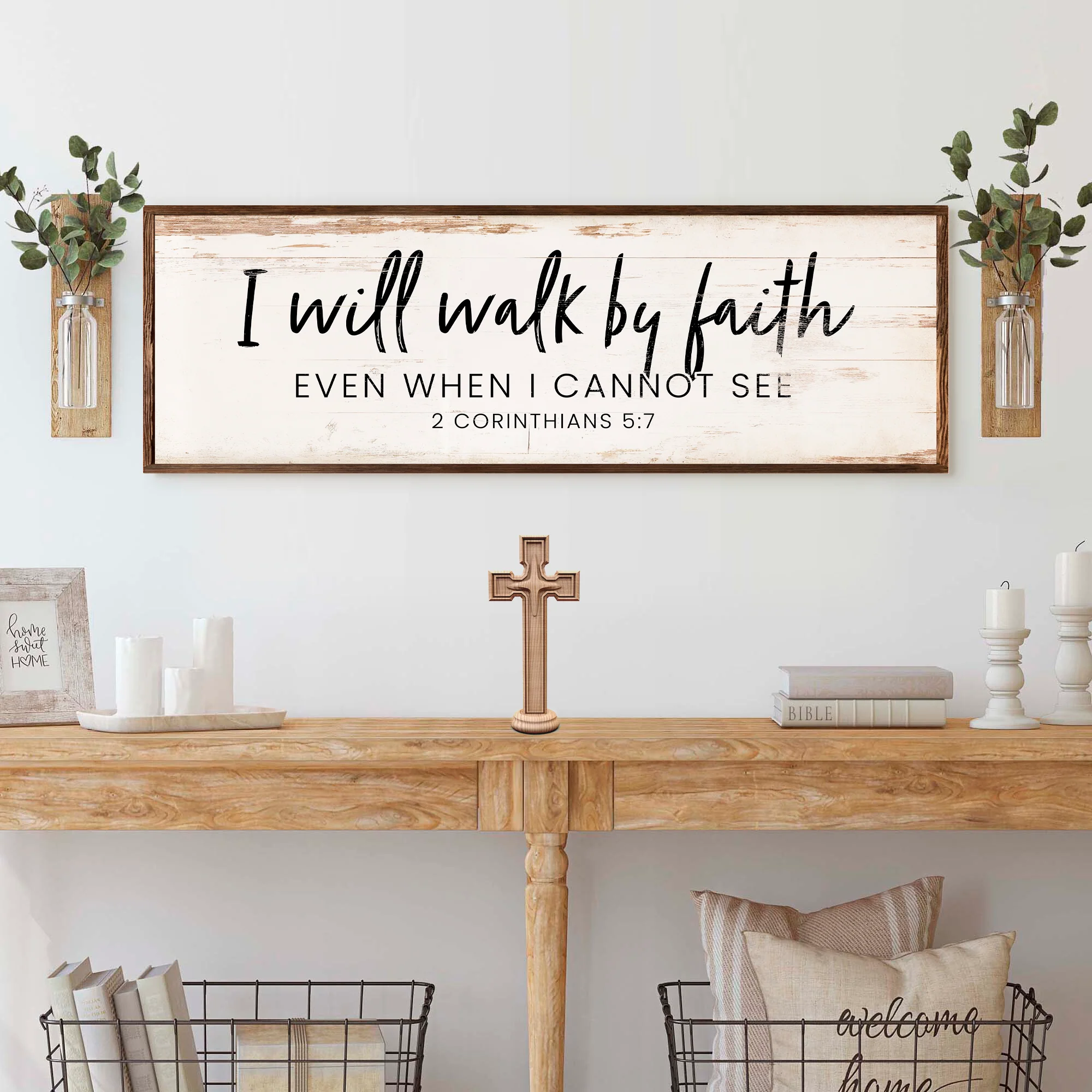 I Will Walk By Faith - 2 Corinthians 5:7 Faith Sign V - Image 2