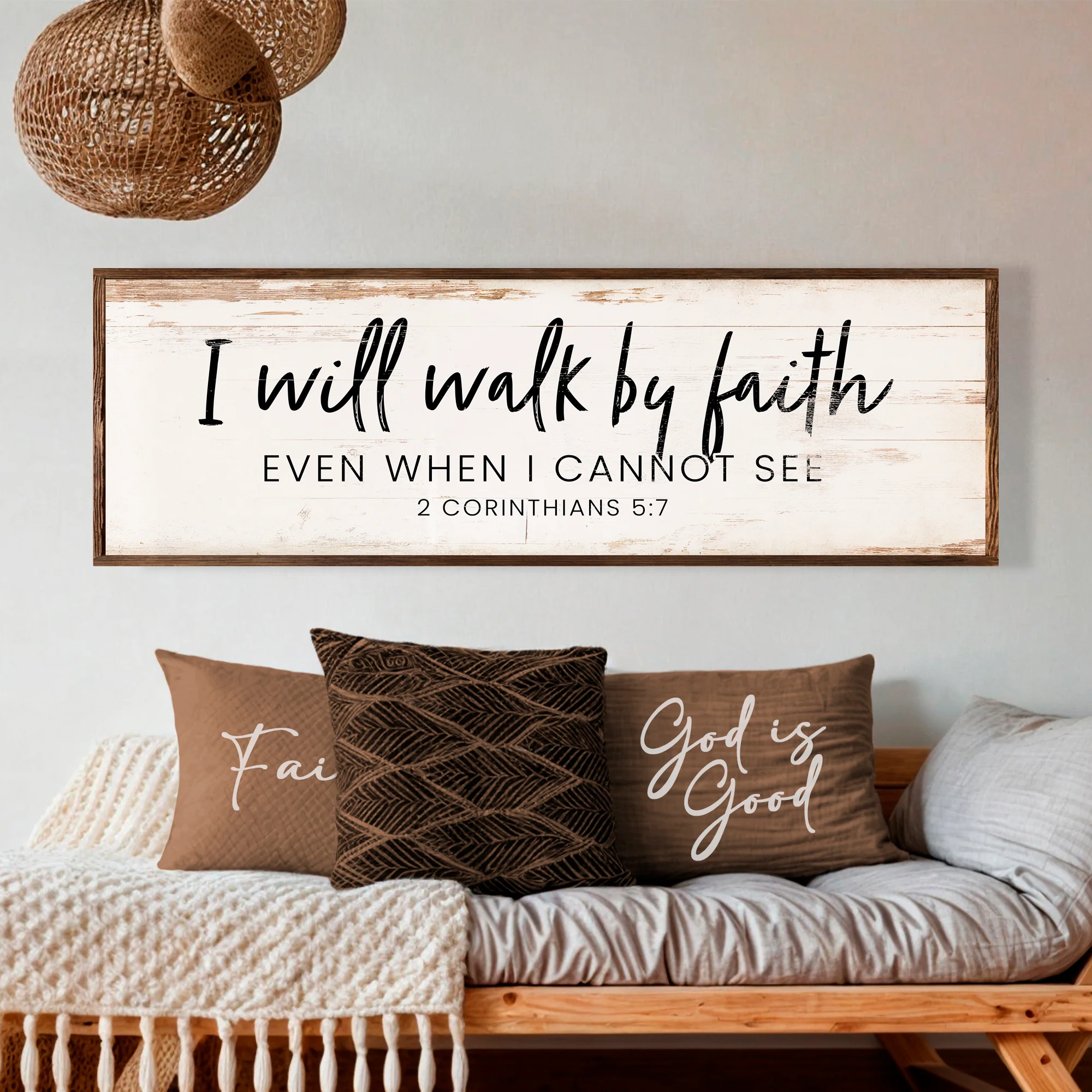 I Will Walk By Faith - 2 Corinthians 5:7 Faith Sign V - Image 4