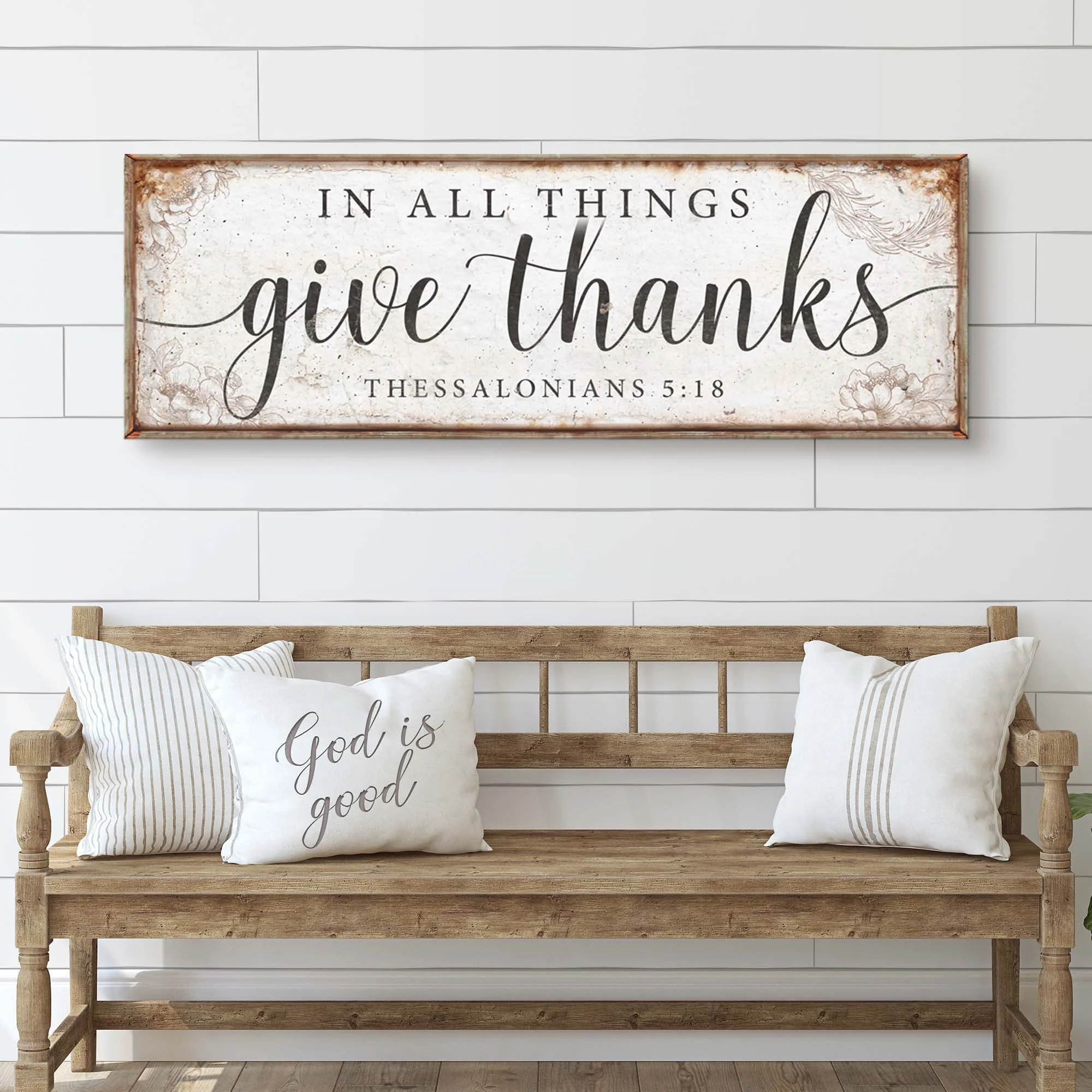 In All Things Give Thanks Thessalonians 5:18 Faith Sign - Image 2