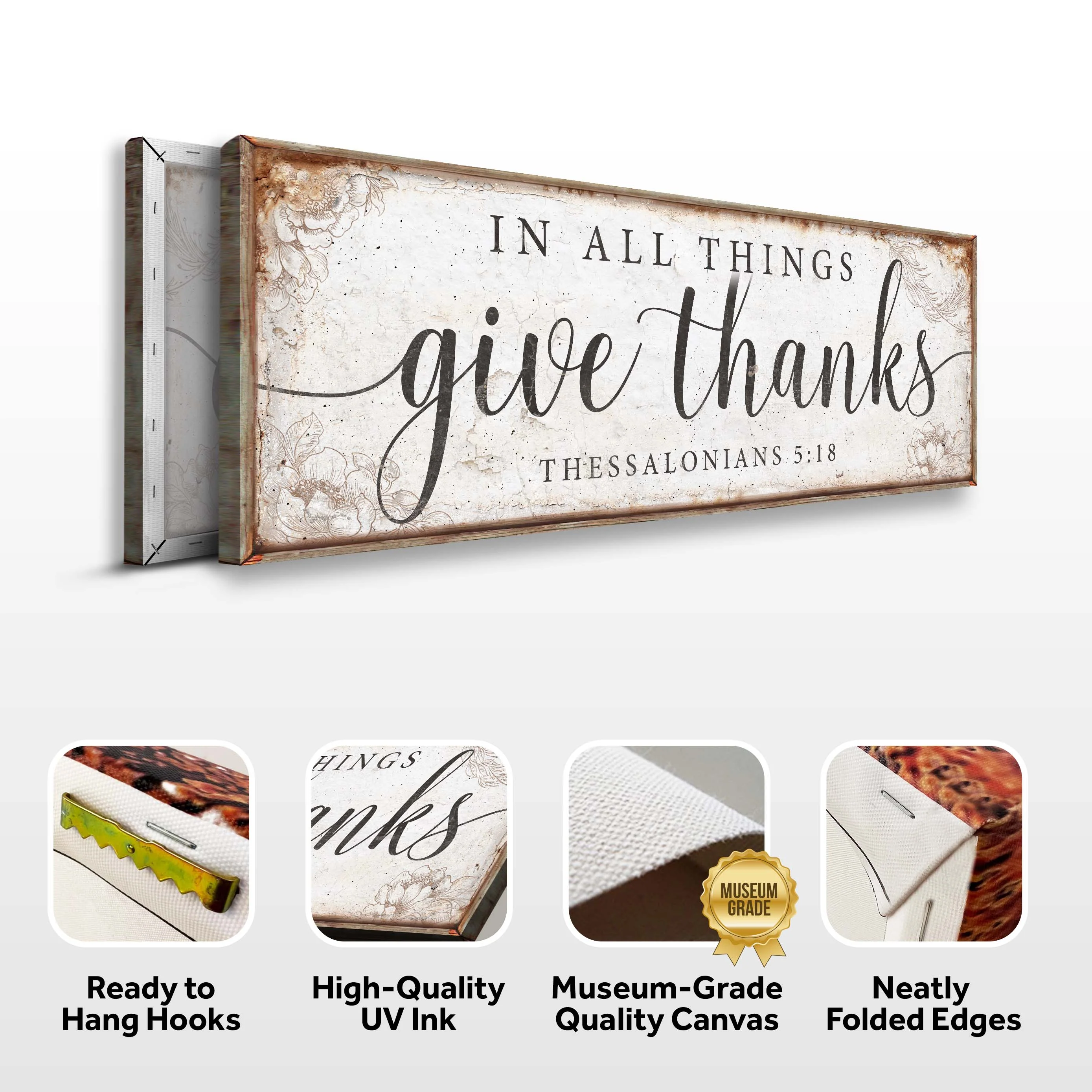 In All Things Give Thanks Thessalonians 5:18 Faith Sign - Image 6