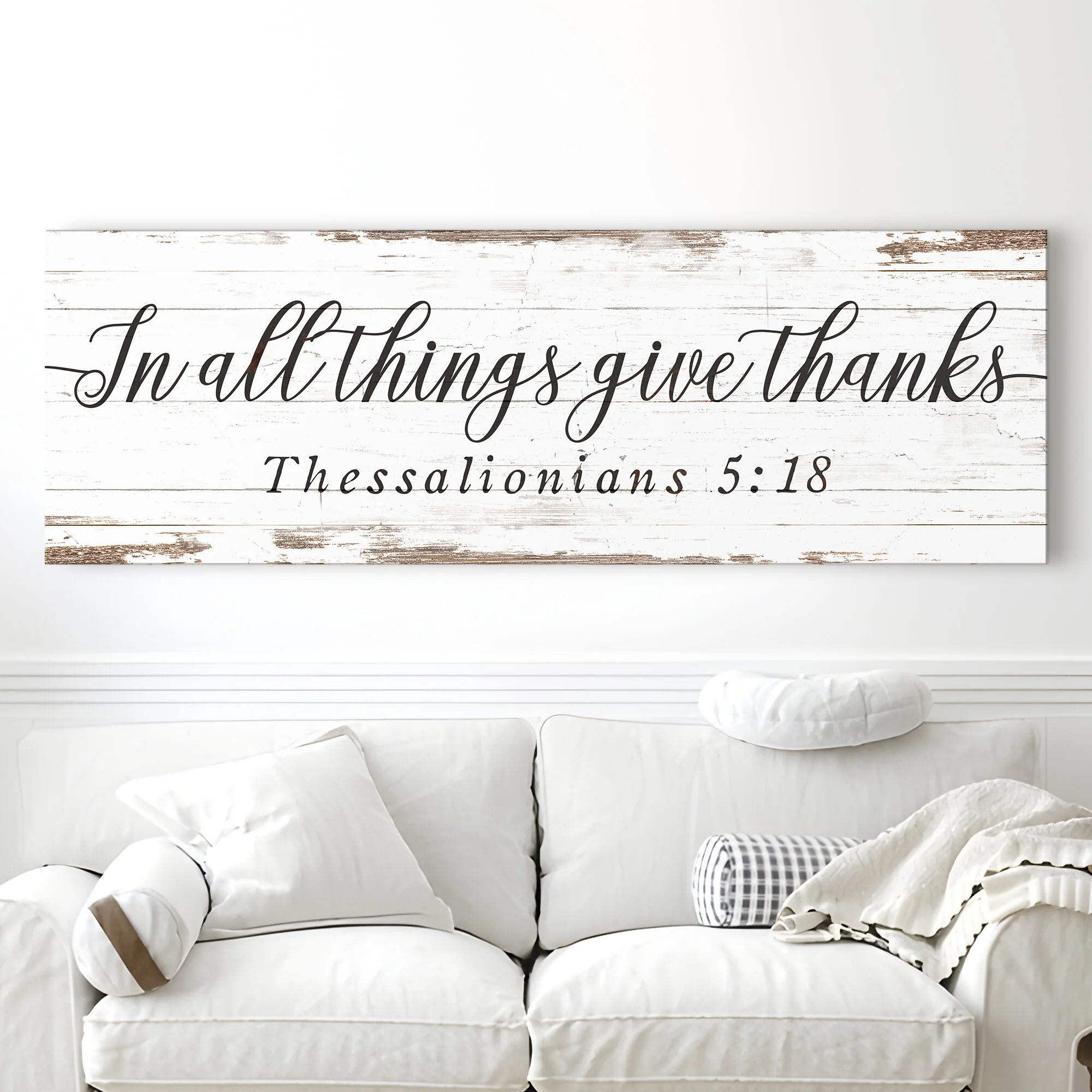 In All Things Give Thanks Thessalonians 5:18 Faith Sign II - Image 2