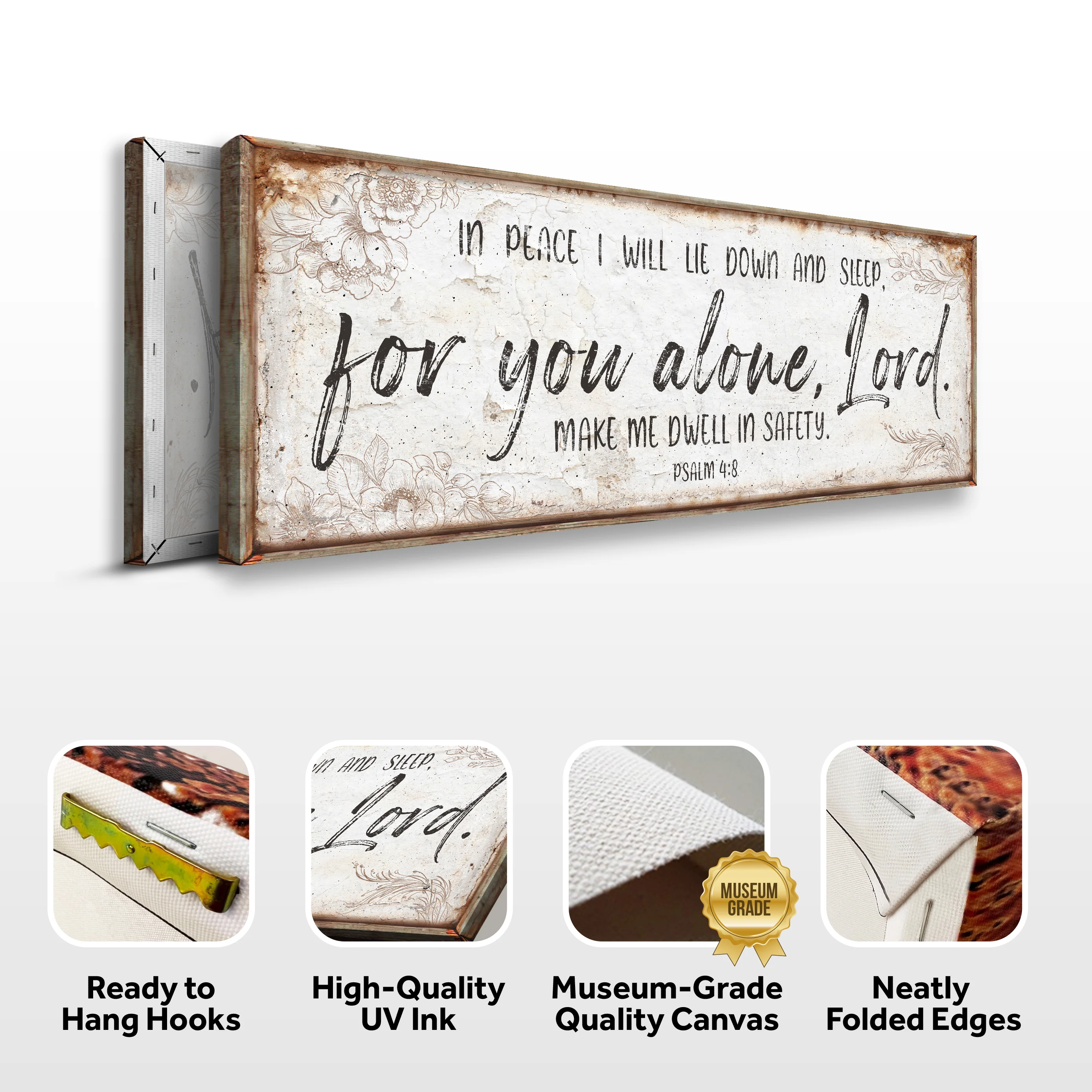 In Peace I Will Lie Down And Sleep For You Alone Lord Psalm 4:8 Faith Sign - Image 7