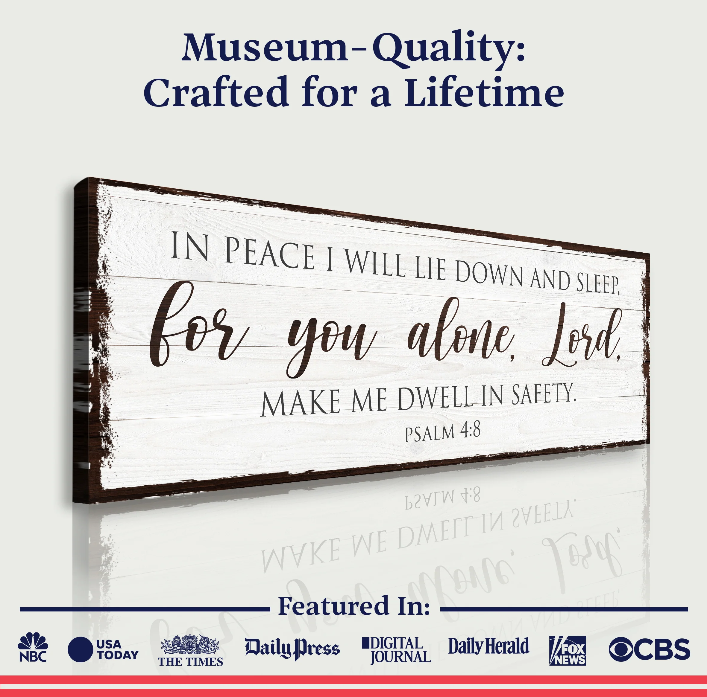 In Peace I Will Lie Down And Sleep For You Alone Lord Psalm 4:8 Faith Sign II - Image 4